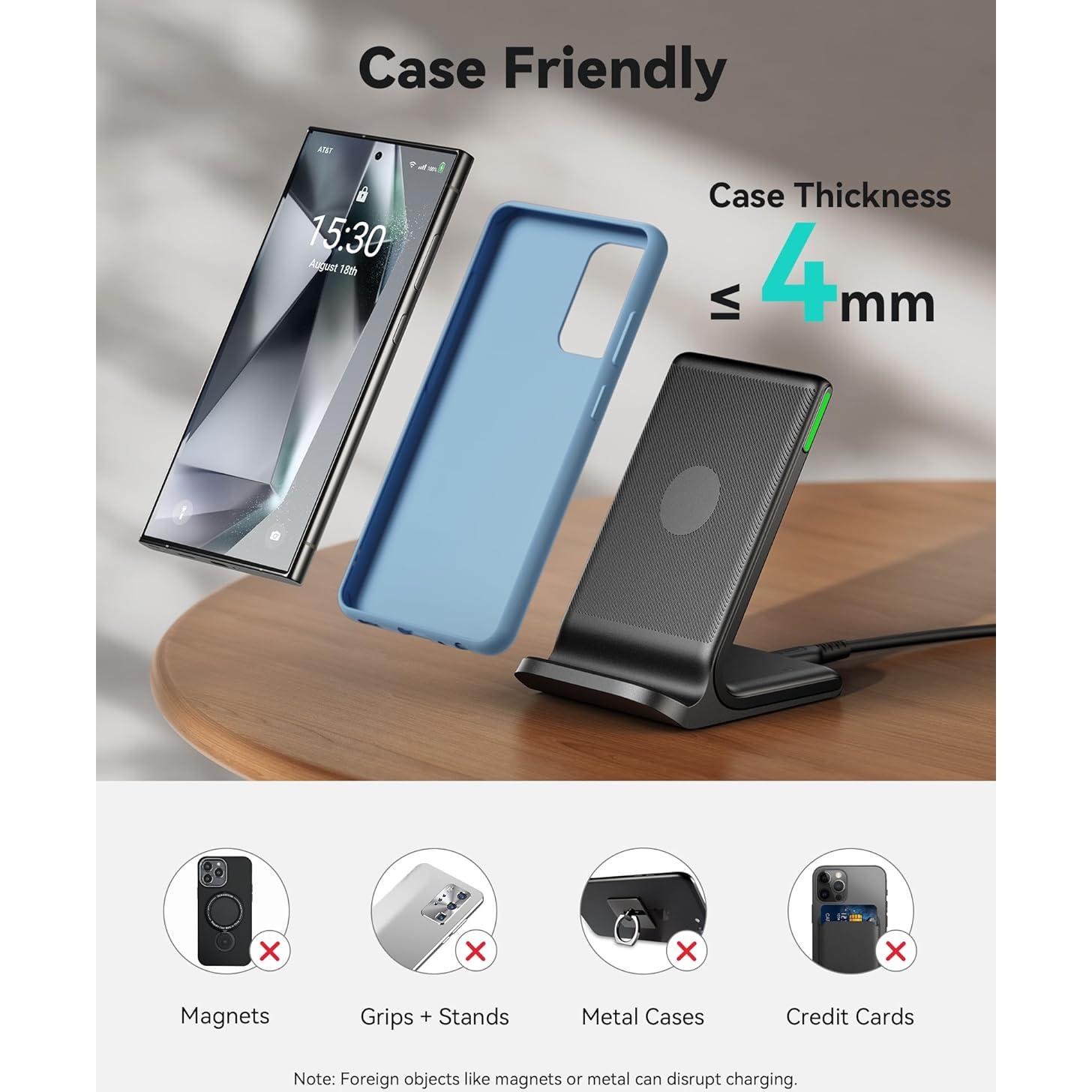 Cargador Inalámbrico INIU 15W con Luz Adaptativa Negro