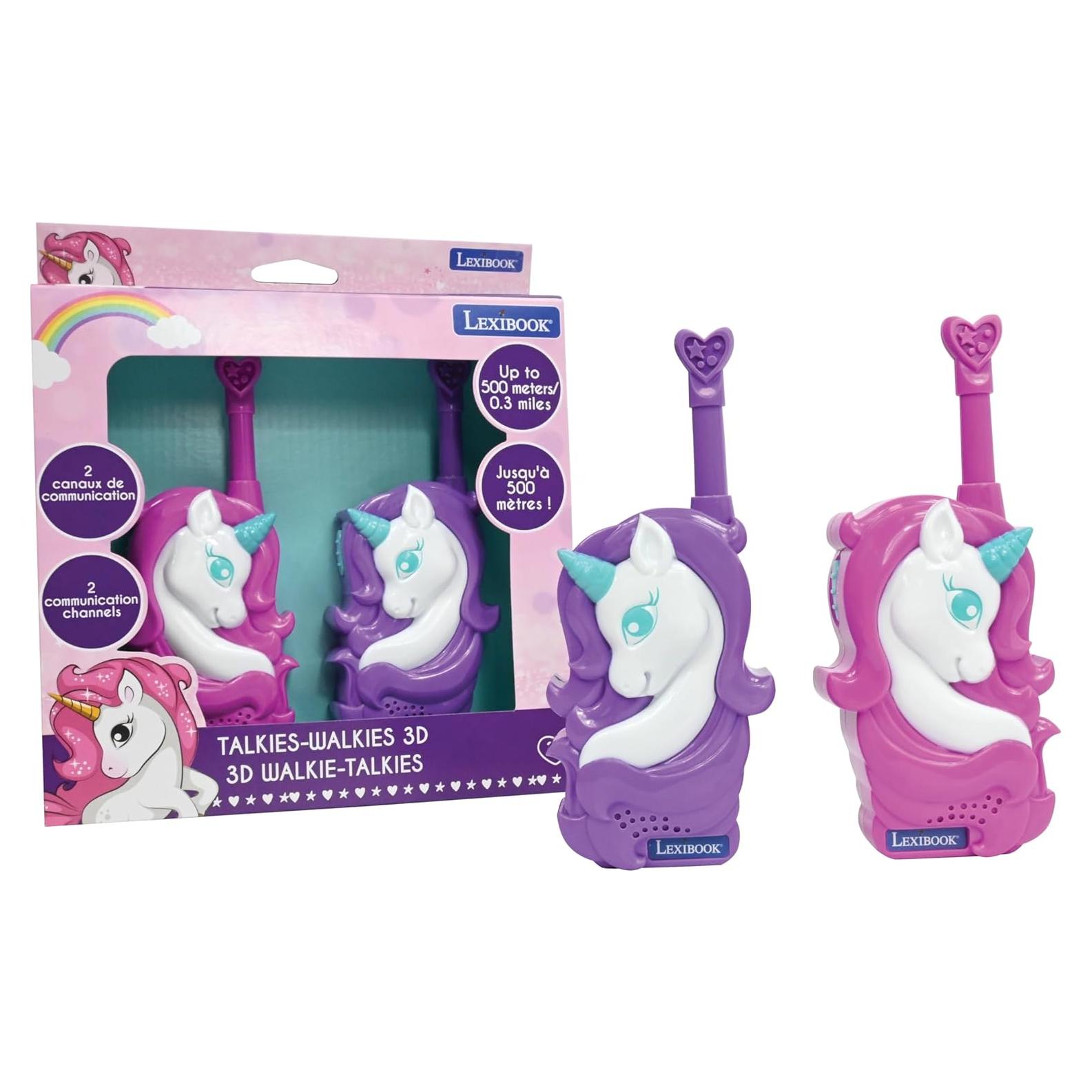 Walkie Talkie 3D Unicornio Lexibook TW18UNI 500m Rosa/Púrpura