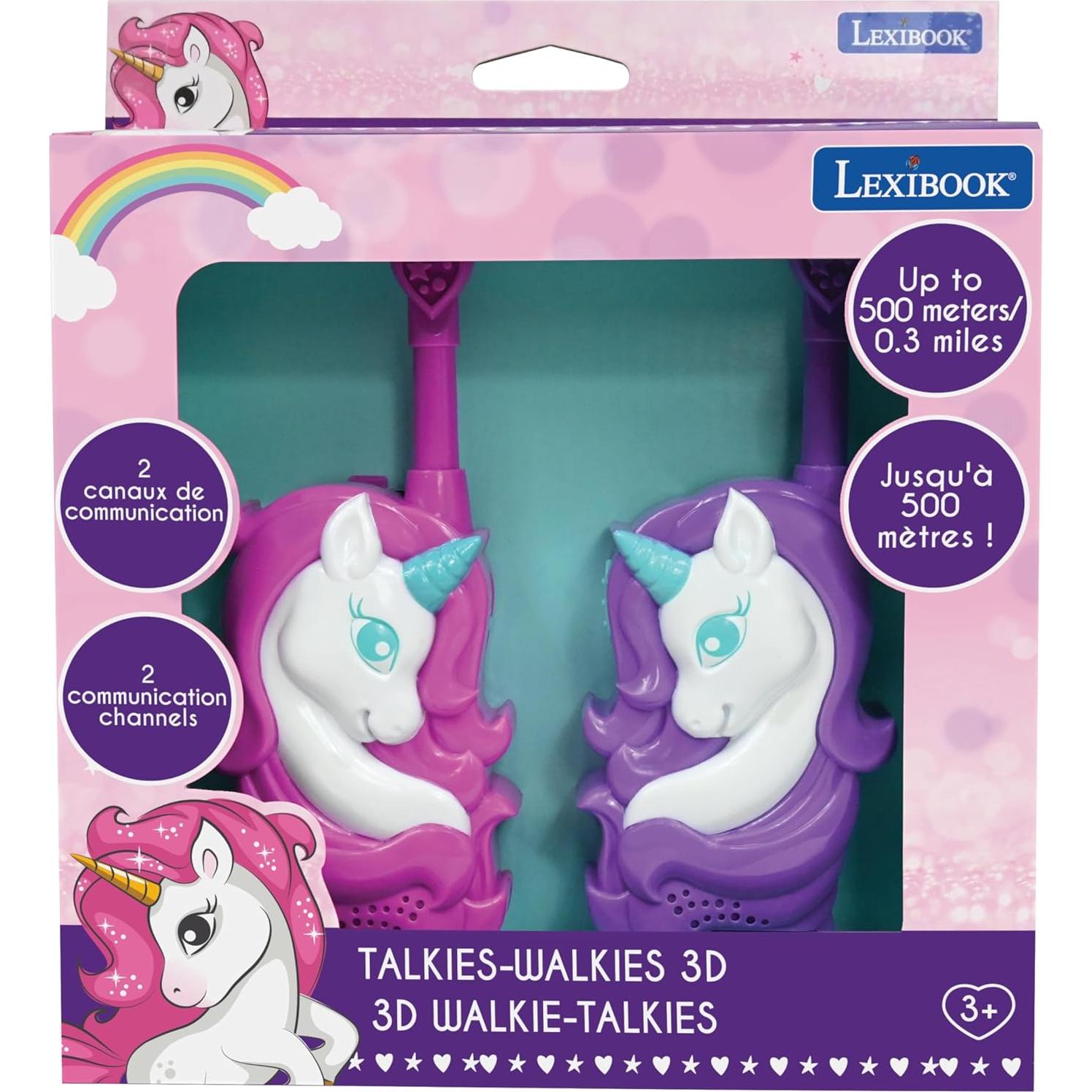 Walkie Talkie 3D Unicornio Lexibook TW18UNI 500m Rosa/Púrpura