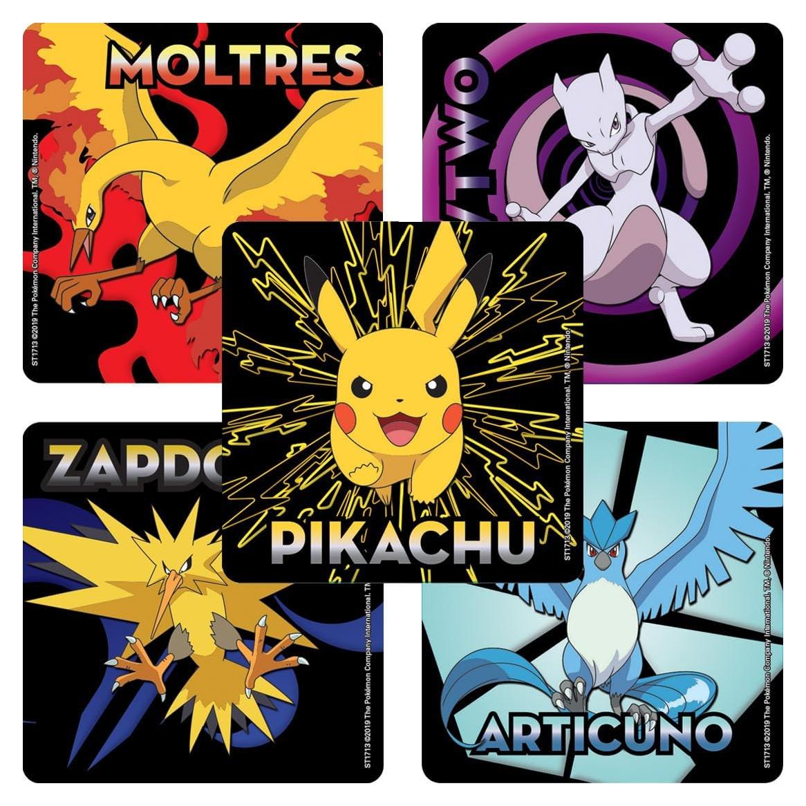 Pegatinas Pokemon SmileMakers, 100 unidades, 6.35 cm, Multicolor