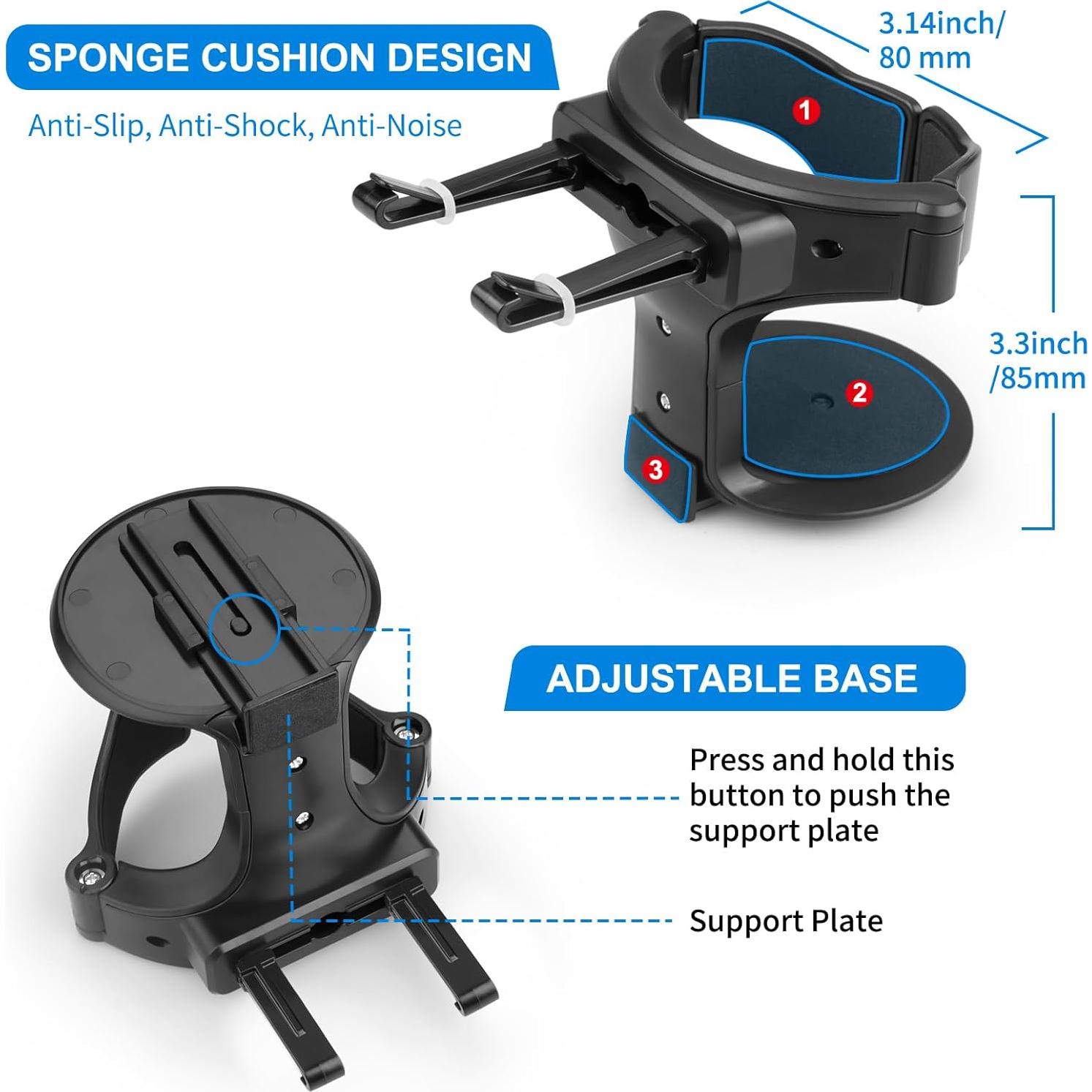 Soporte para Tazas de Auto QIIYCCE B1101 Ajustable 7.62 cm