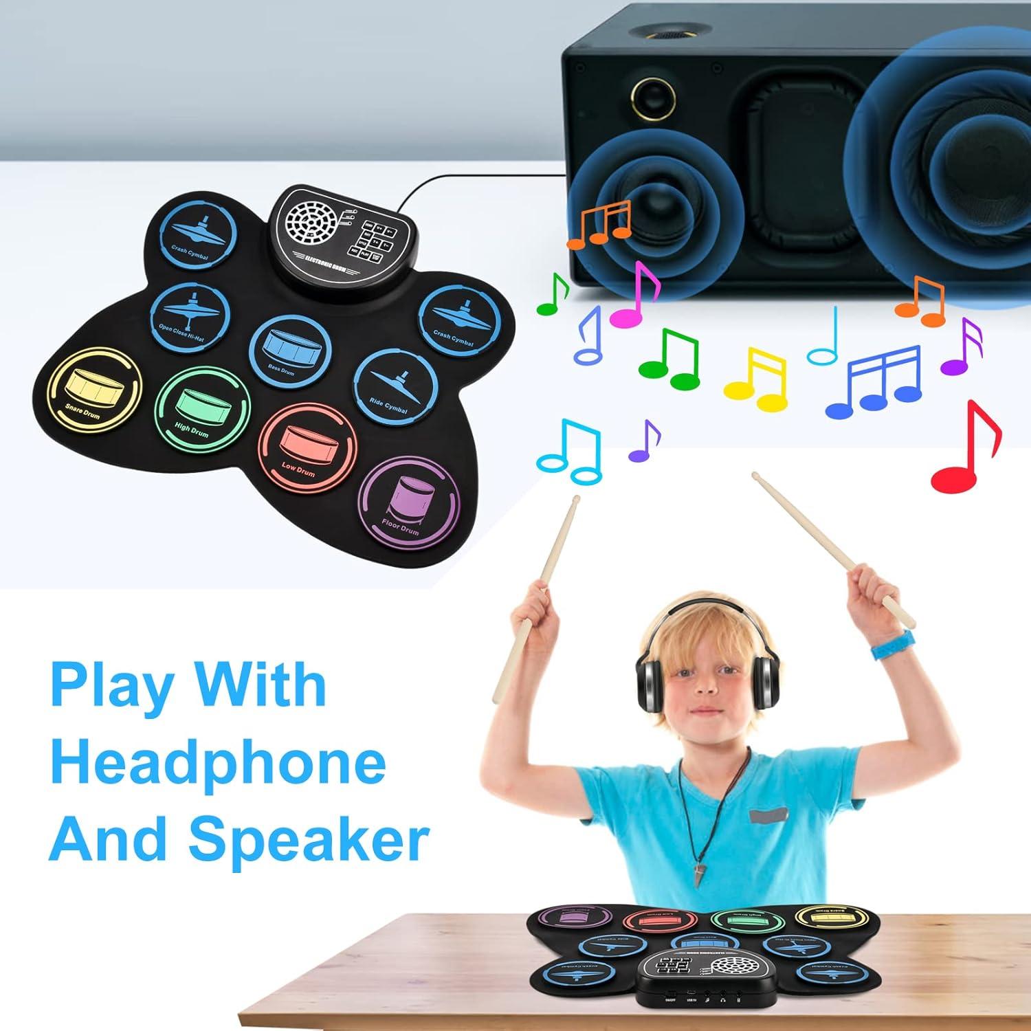 Batería Electrónica Marrilley MD101 9 Pads Plegable con Altavoz