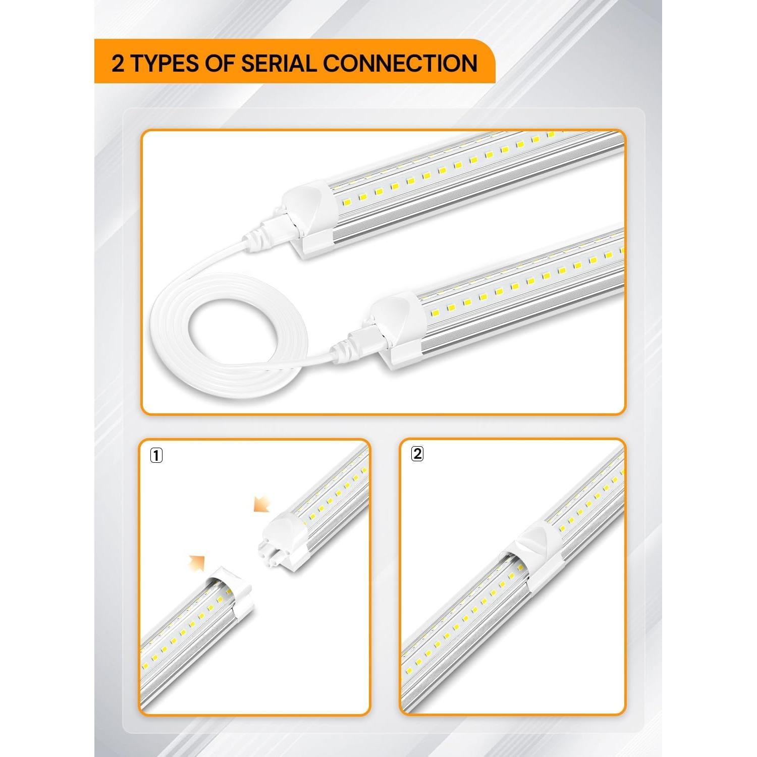 Luz de Taller LED ONLYLUX 4FT 36W 5000lm Conectable 10 Pzas