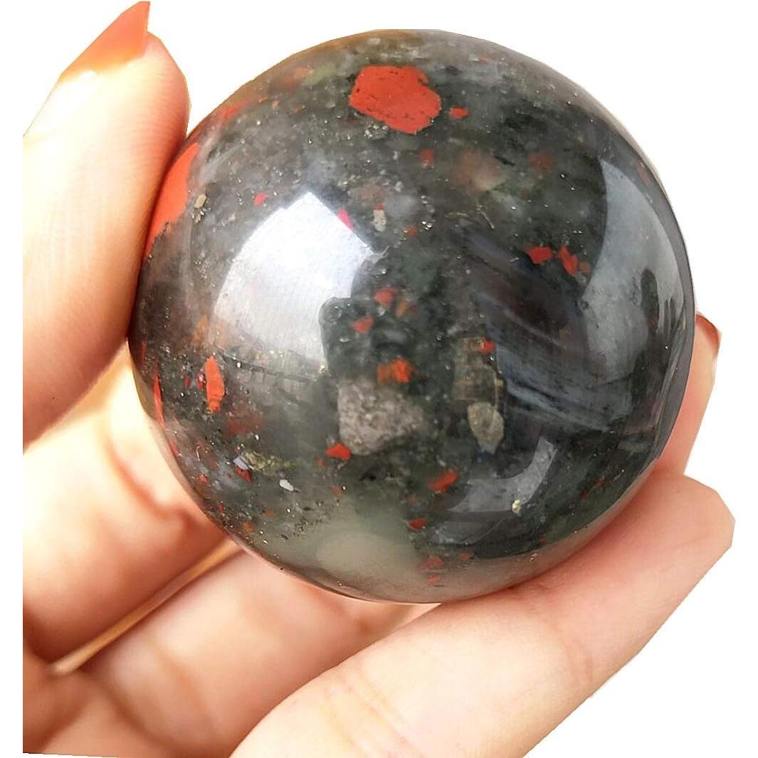 Esfera de Cristal Sanador 40 mm Loveliome Piedra de Sangre