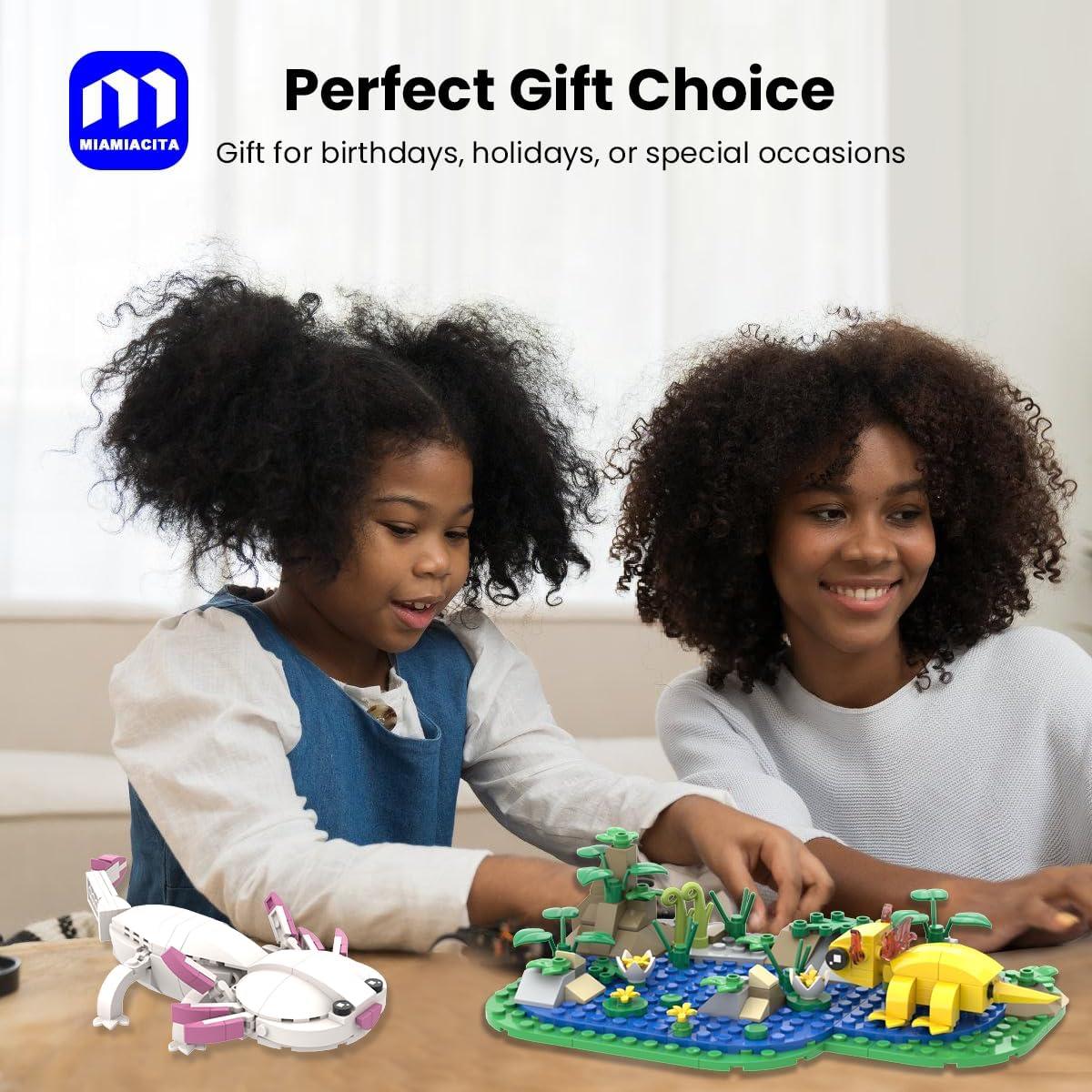 Juego de Construcción Axolotl MIAMIACITA con Escenario Natural