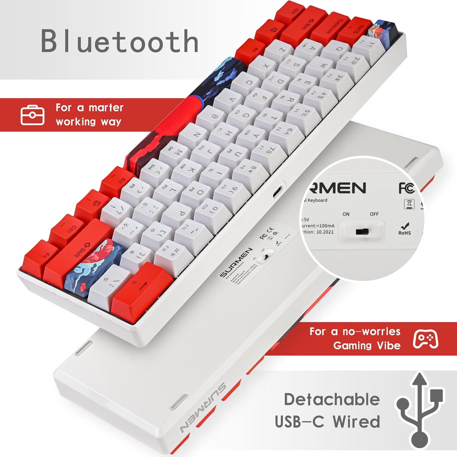 Teclado Mecánico Surmen GT61 60% RGB Inalámbrico