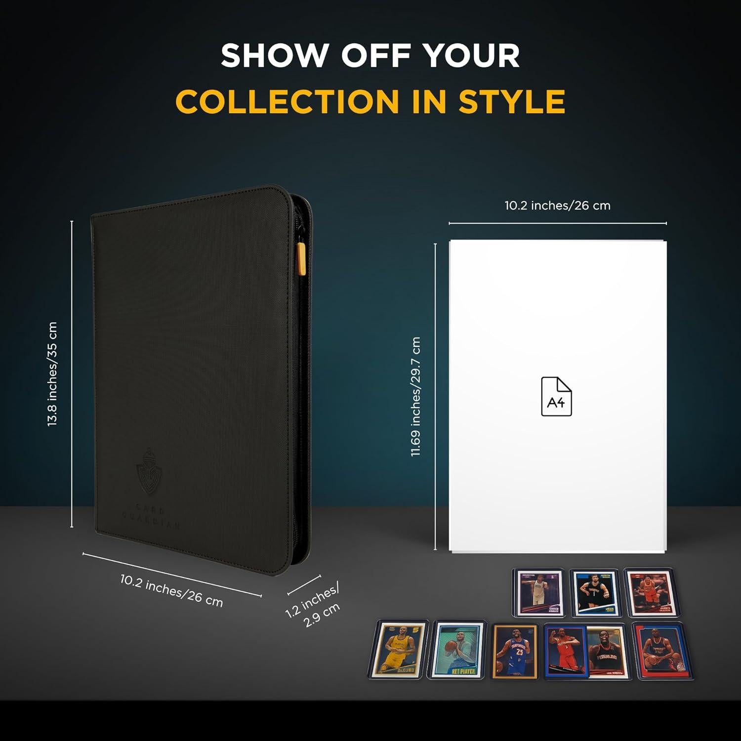 Carpeta Premium de 9 Bolsillos Guardián de Cartas Negra - 360 Cartas