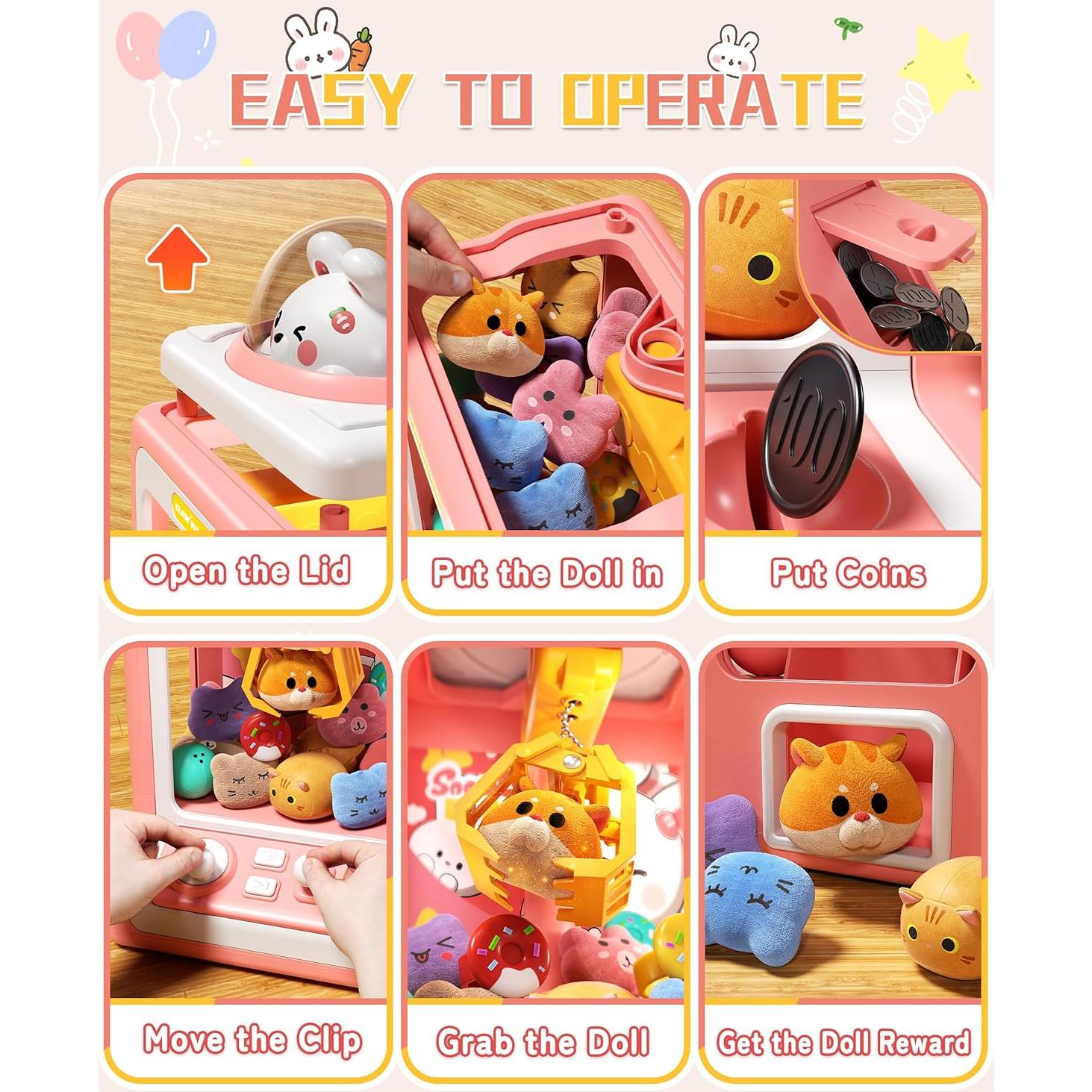 Mini Máquina de Garra Electrónica Jovow para Niños - 30 Juguetes