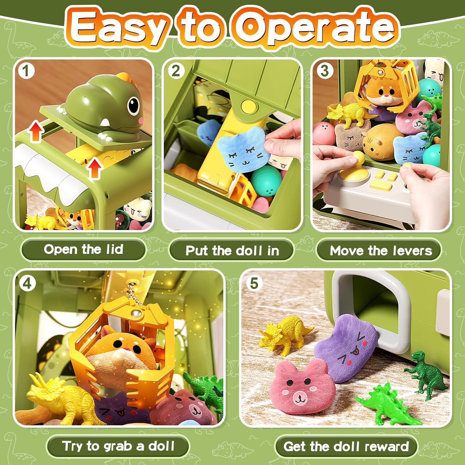 Máquina de Garras de Dinosaurio Eohemeral Mini 19.5x17x32.5cm