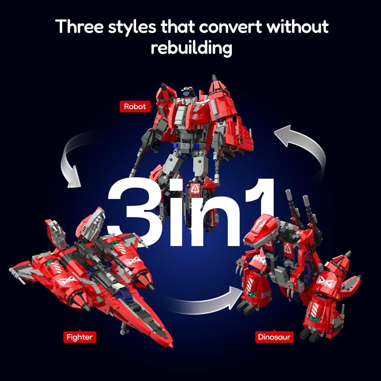 Kit de Construcción Robot Transformador Sillbird 3-en-1 1128 Piezas