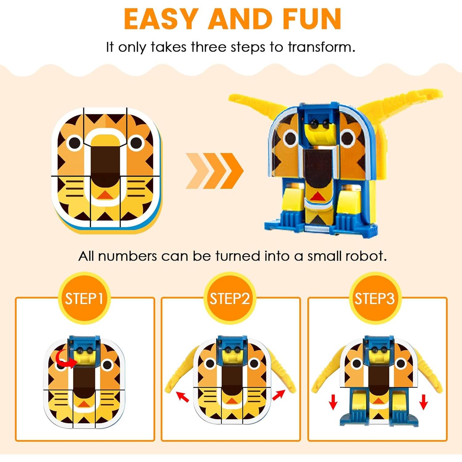 Juguete Transformador HOPANDOS 10 en 1 Animales STEM 3+