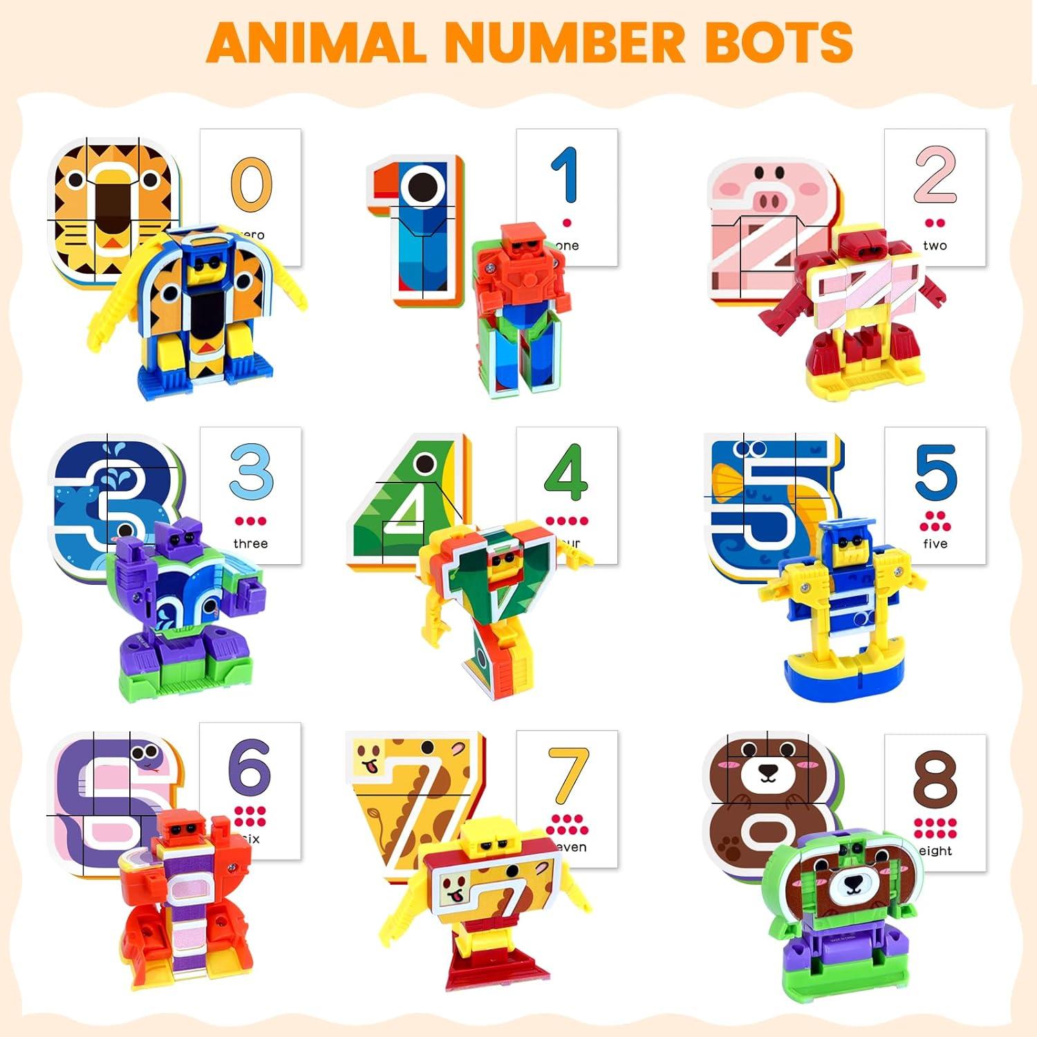 Juguete Transformador HOPANDOS 10 en 1 Animales STEM 3+