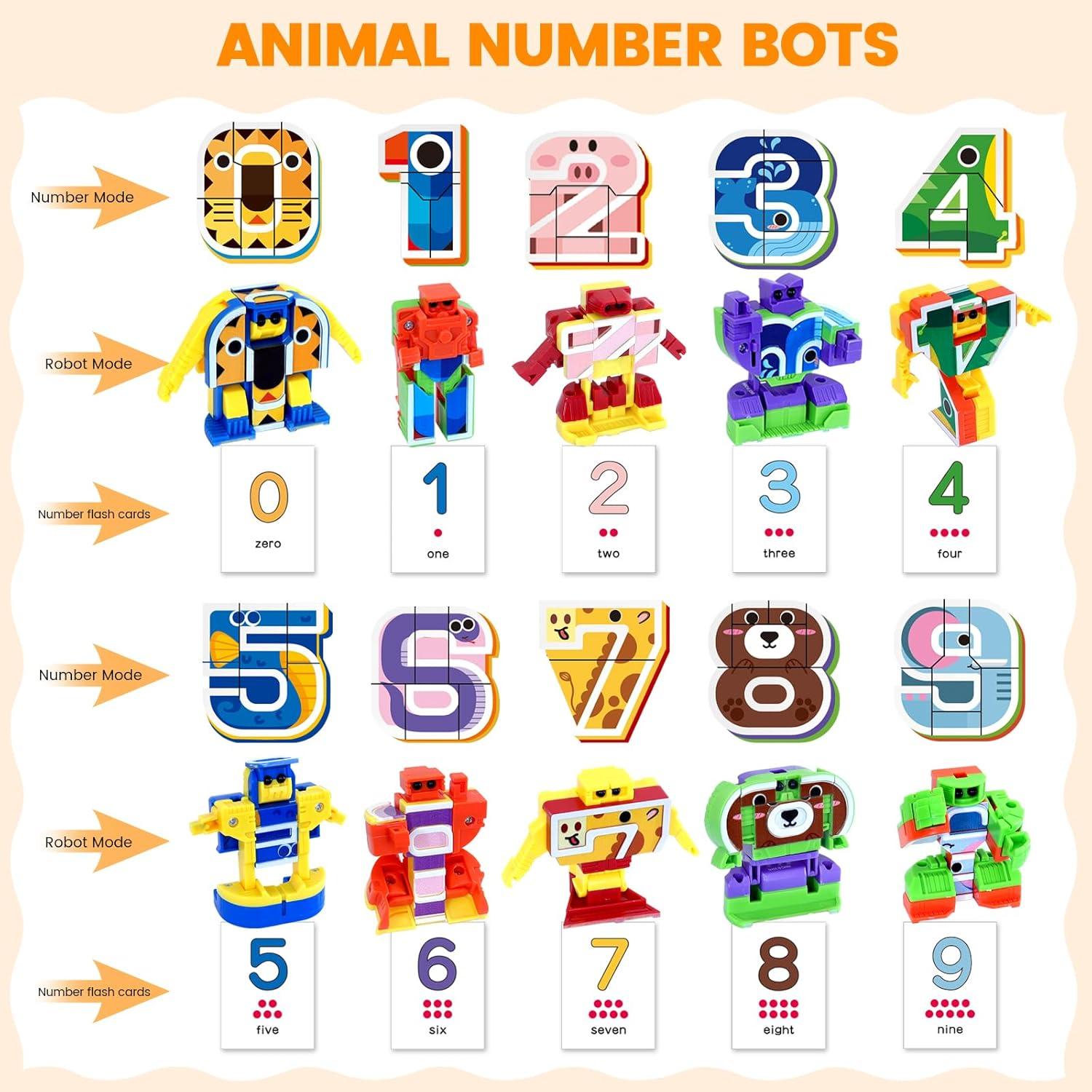 Juguete Transformador HOPANDOS 10 en 1 Animales STEM 3+