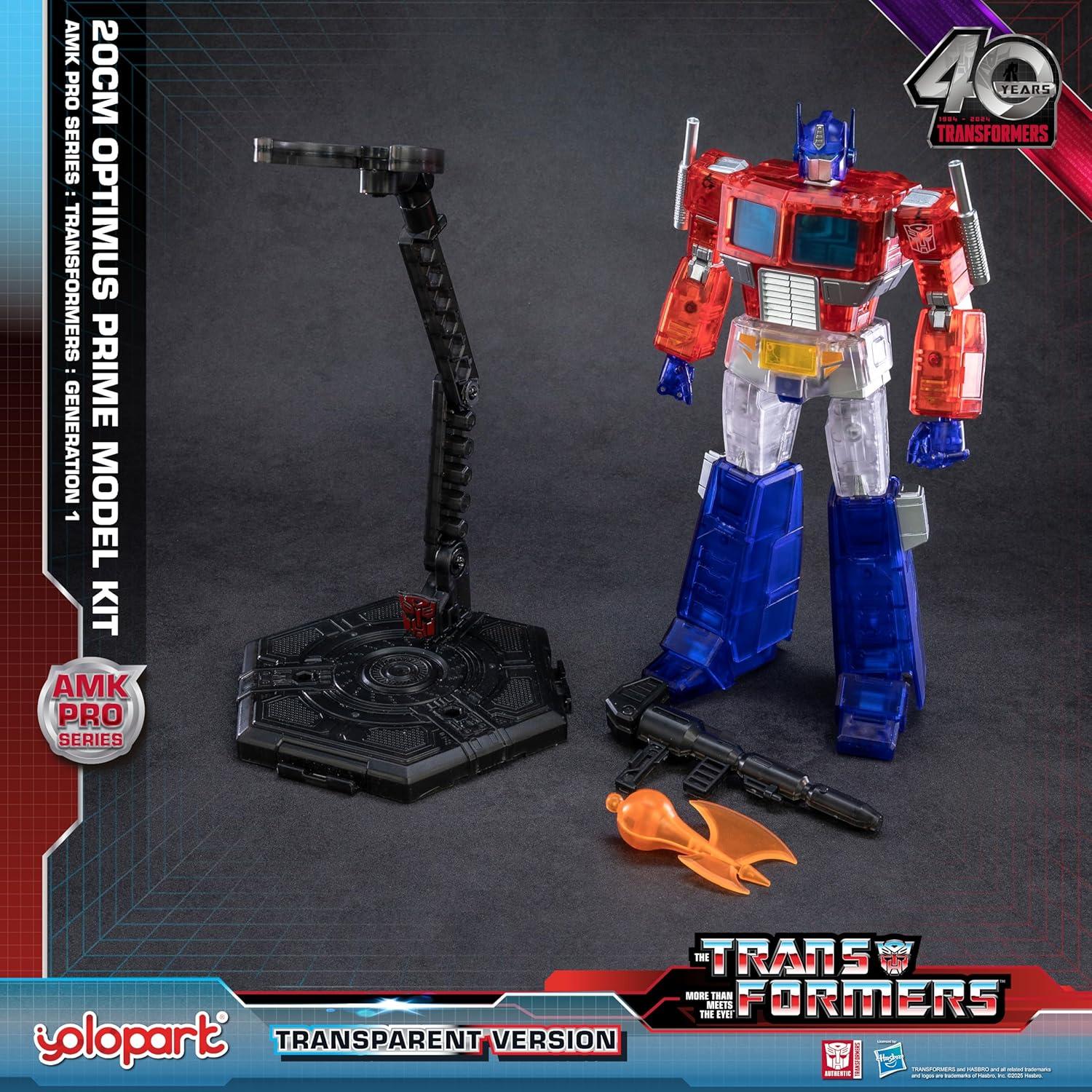 Transformers G1 Optimus Prime YOLOPARK 20 cm Edición Transparente