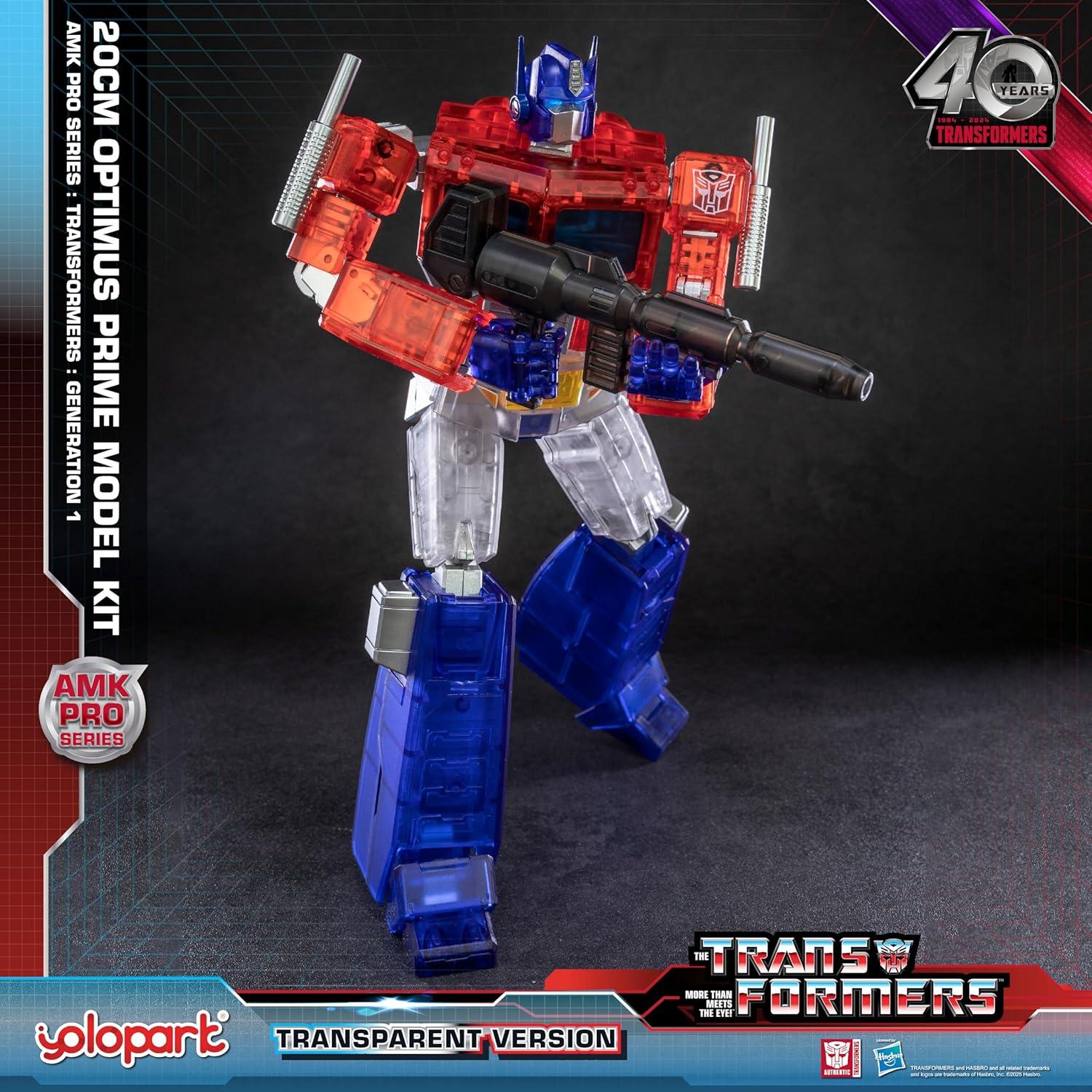 Transformers G1 Optimus Prime YOLOPARK 20 cm Edición Transparente
