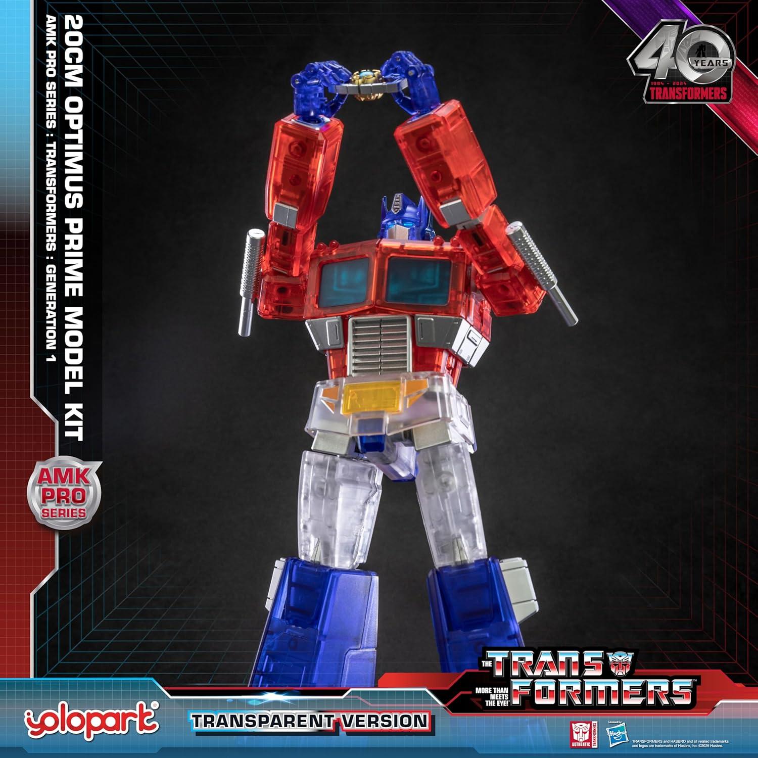 Transformers G1 Optimus Prime YOLOPARK 20 cm Edición Transparente