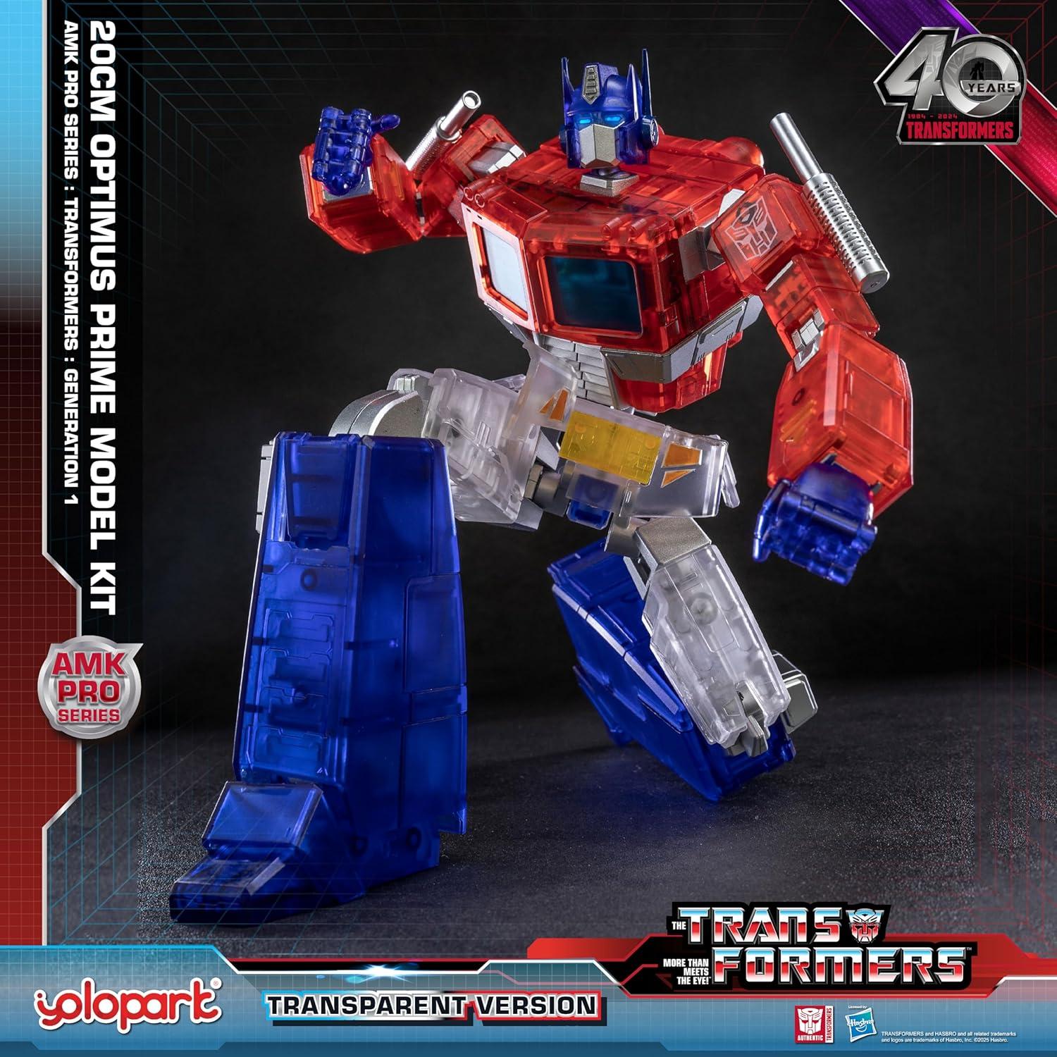 Transformers G1 Optimus Prime YOLOPARK 20 cm Edición Transparente