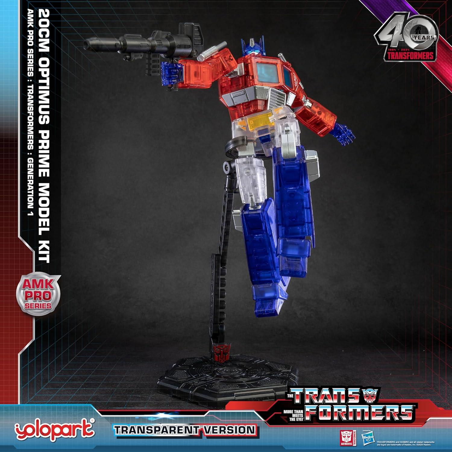 Transformers G1 Optimus Prime YOLOPARK 20 cm Edición Transparente