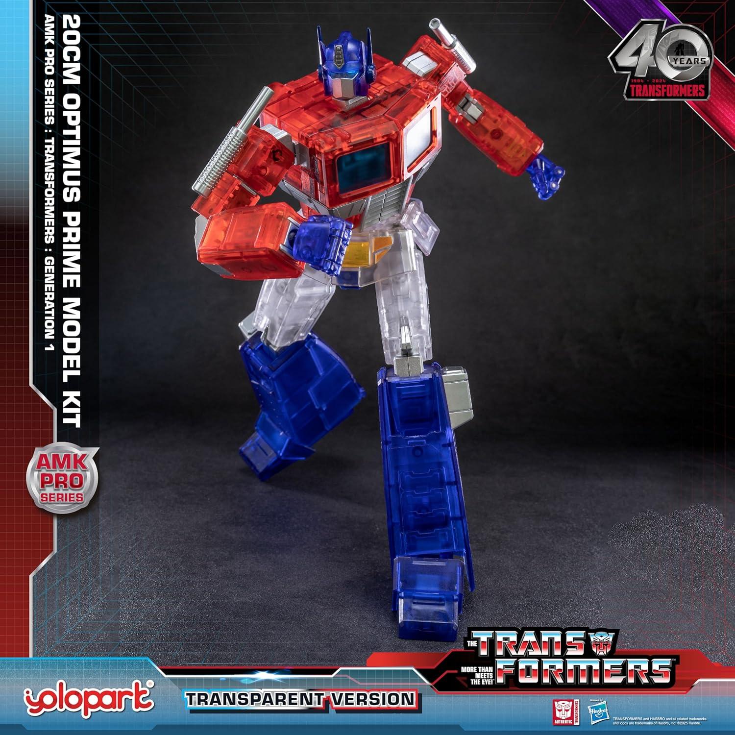 Transformers G1 Optimus Prime YOLOPARK 20 cm Edición Transparente