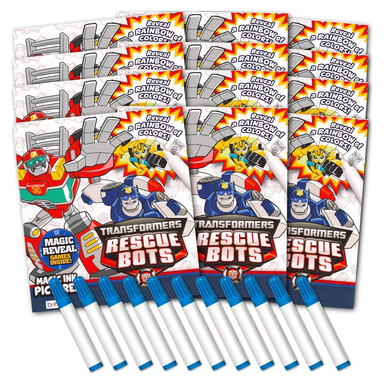 Set de 12 Libros de Colorear Imagine Ink Transformers