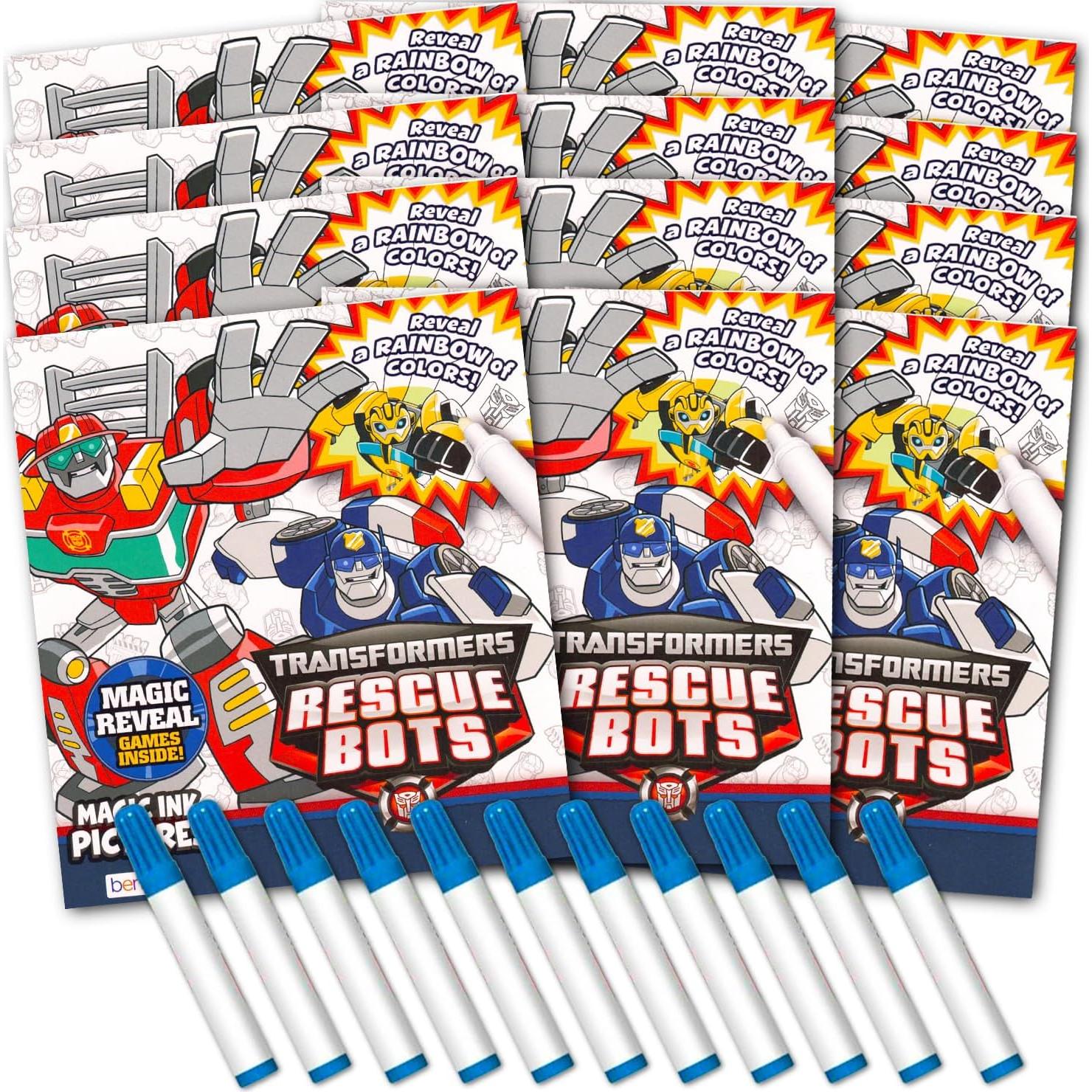 Set de 12 Libros de Colorear Imagine Ink Transformers