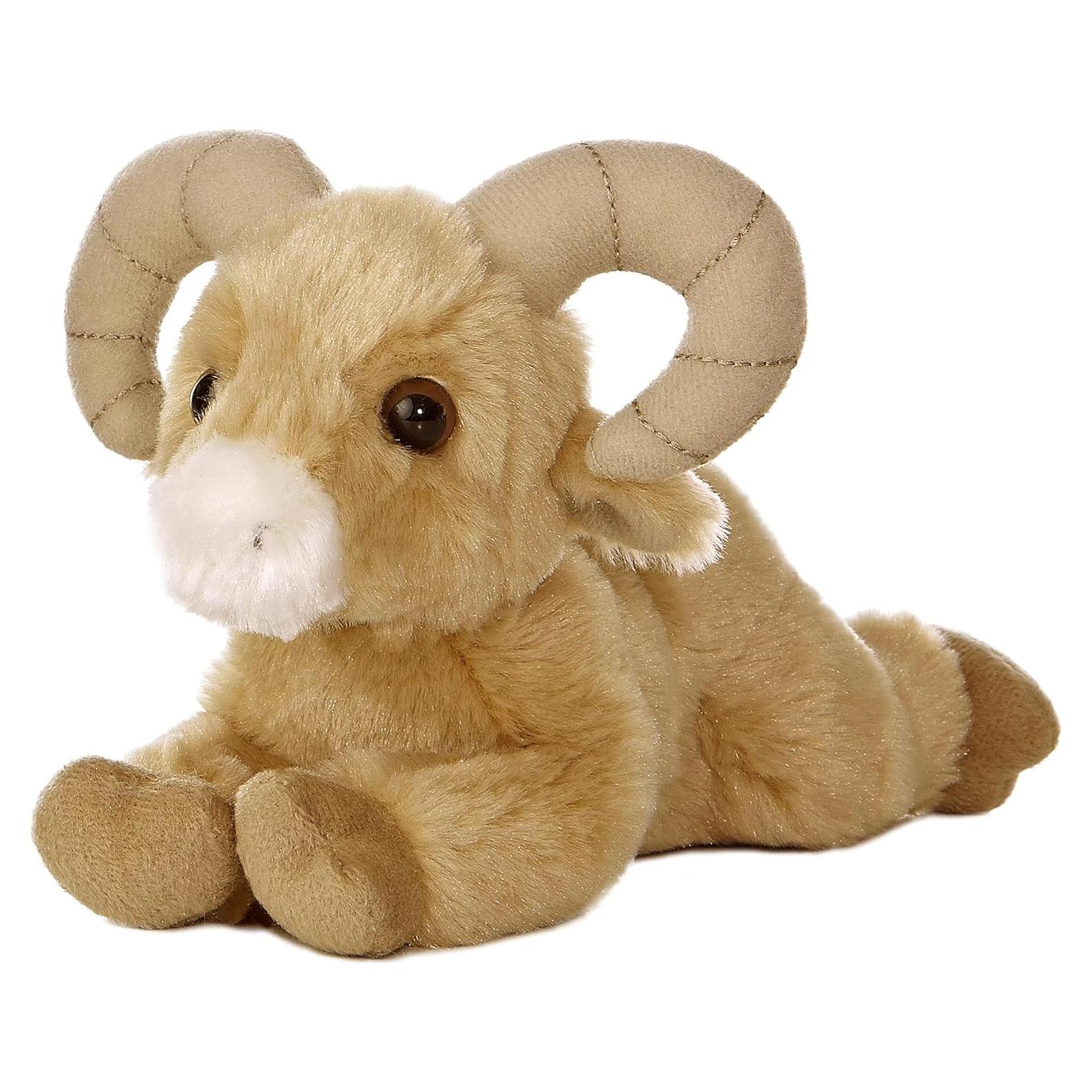 Peluche Oveja de Cuernos Grandes Aurora 20 cm Marrón