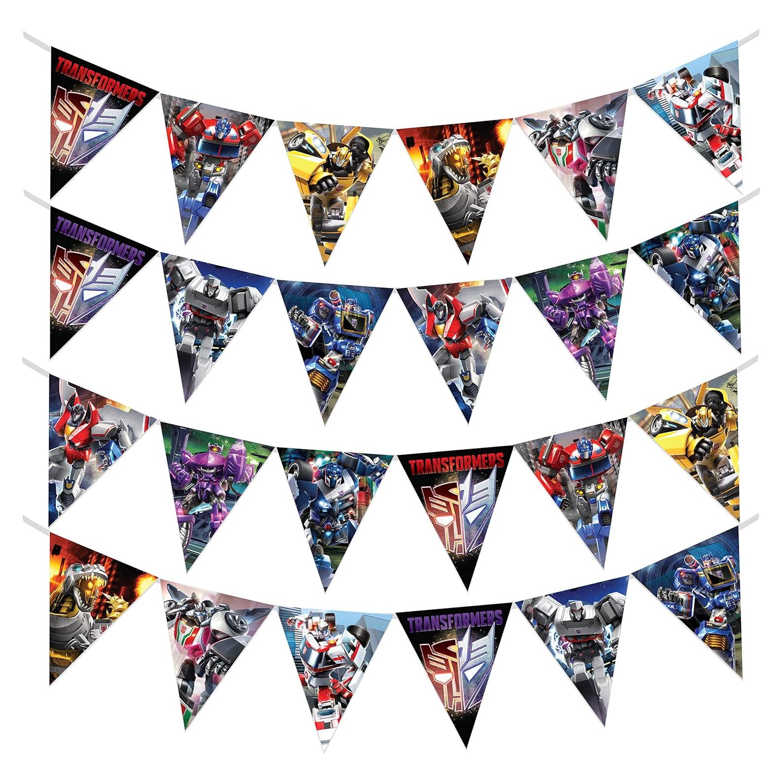 Banderín de Cumpleaños Transformers - Paquete de 2 - 12 Paneles