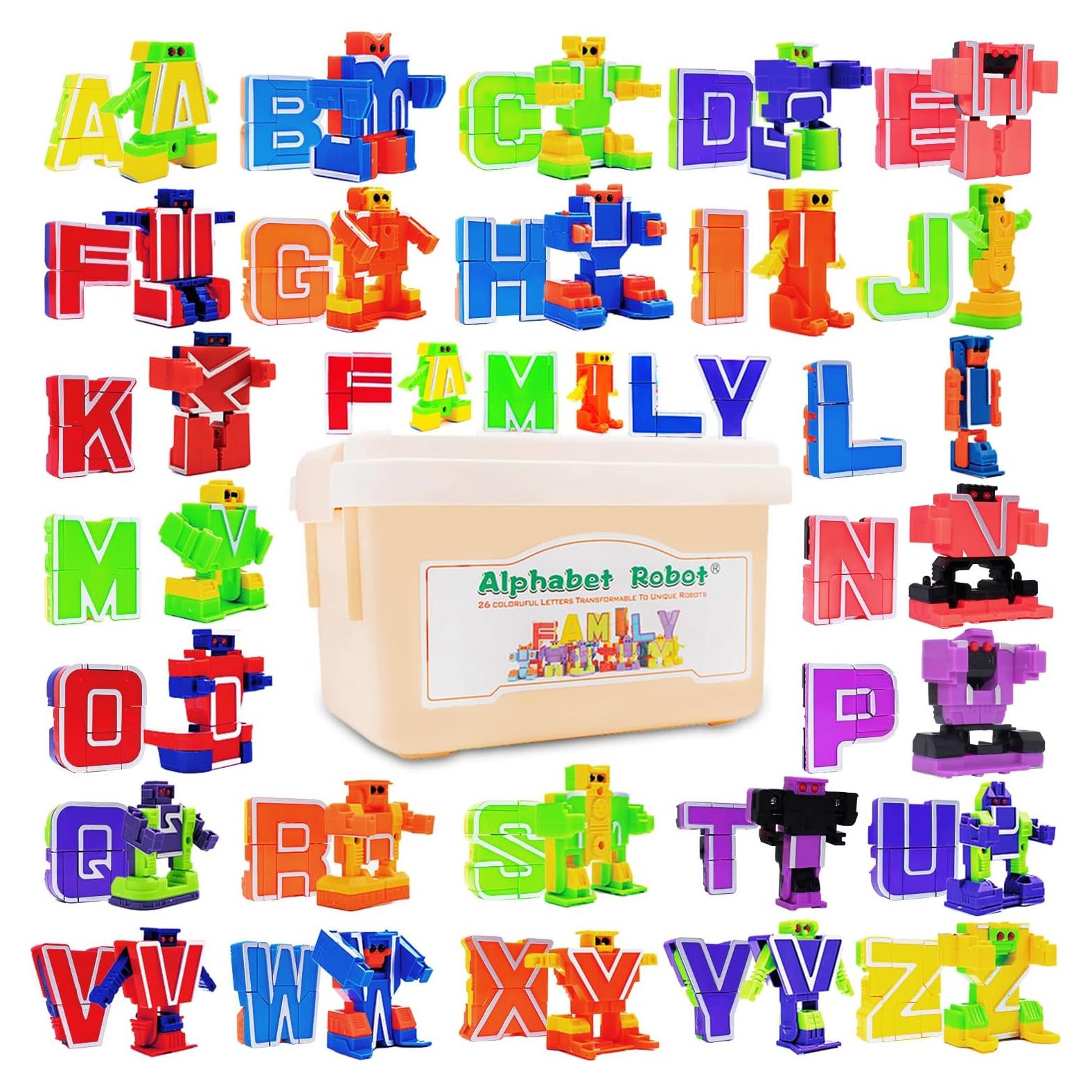 26 Piezas Robots del Alfabeto Alphabots para Niños 3-5 Años