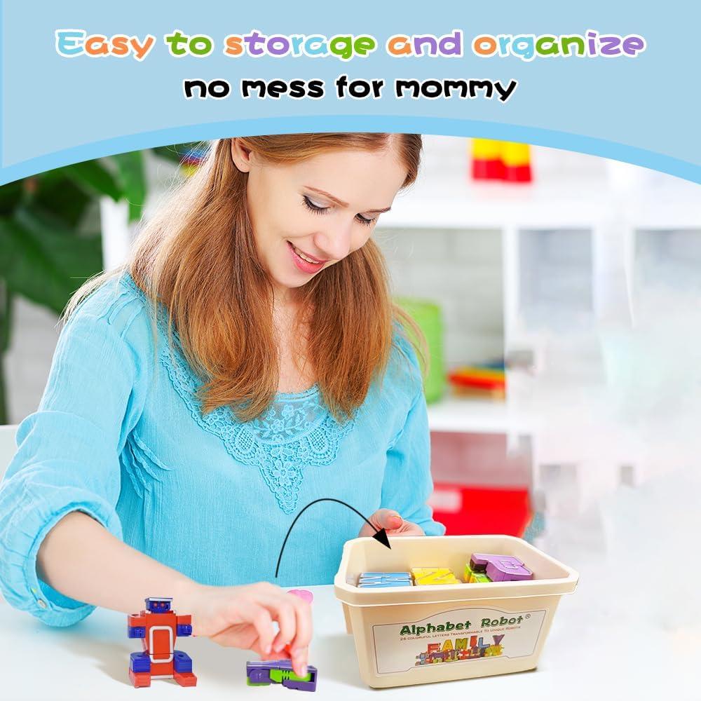 26 Piezas Robots del Alfabeto Alphabots para Niños 3-5 Años
