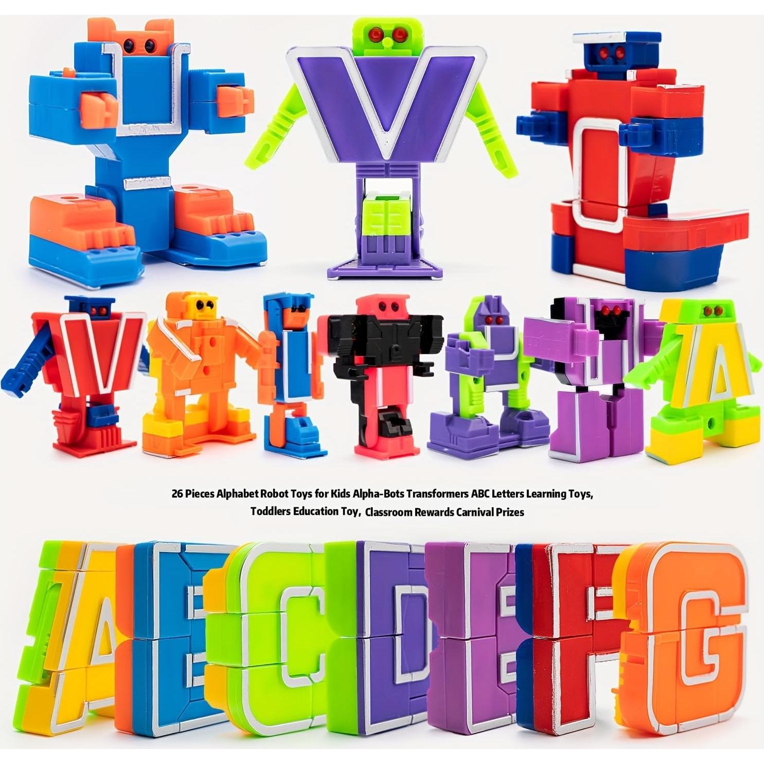 26 Piezas Robots del Alfabeto Alphabots para Niños 3-5 Años