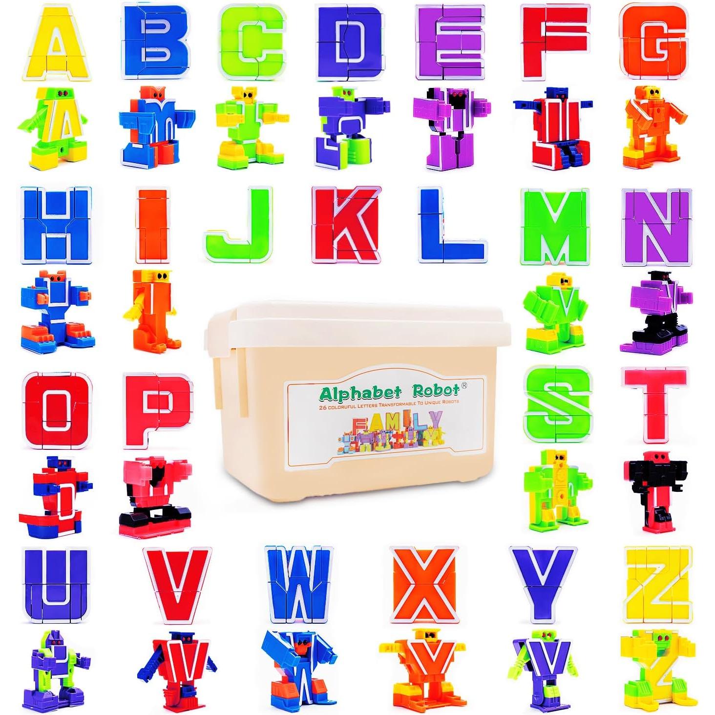 26 Piezas Robots del Alfabeto Alphabots para Niños 3-5 Años