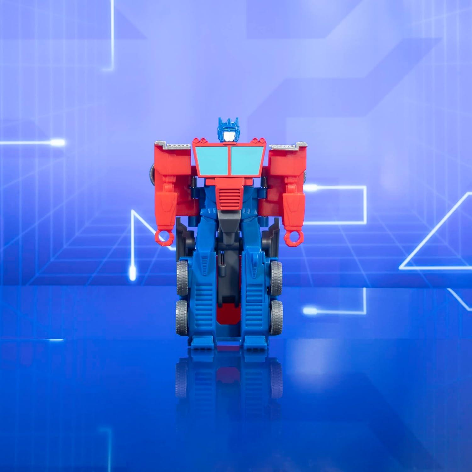 Transformers Juguete Optimus Prime EarthSpark 10 cm 1 Paso Flip
