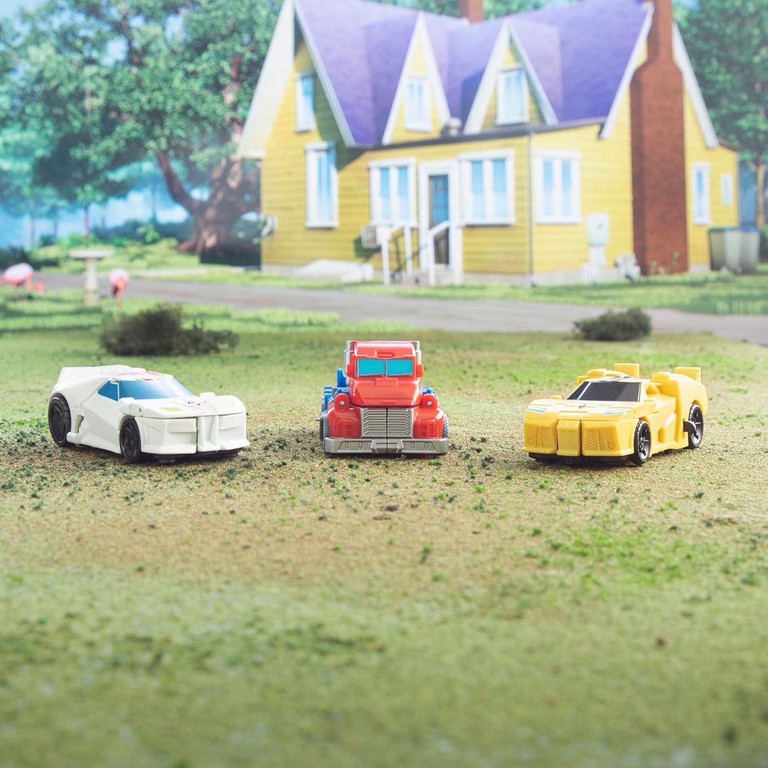 Transformers Juguete Optimus Prime EarthSpark 10 cm 1 Paso Flip