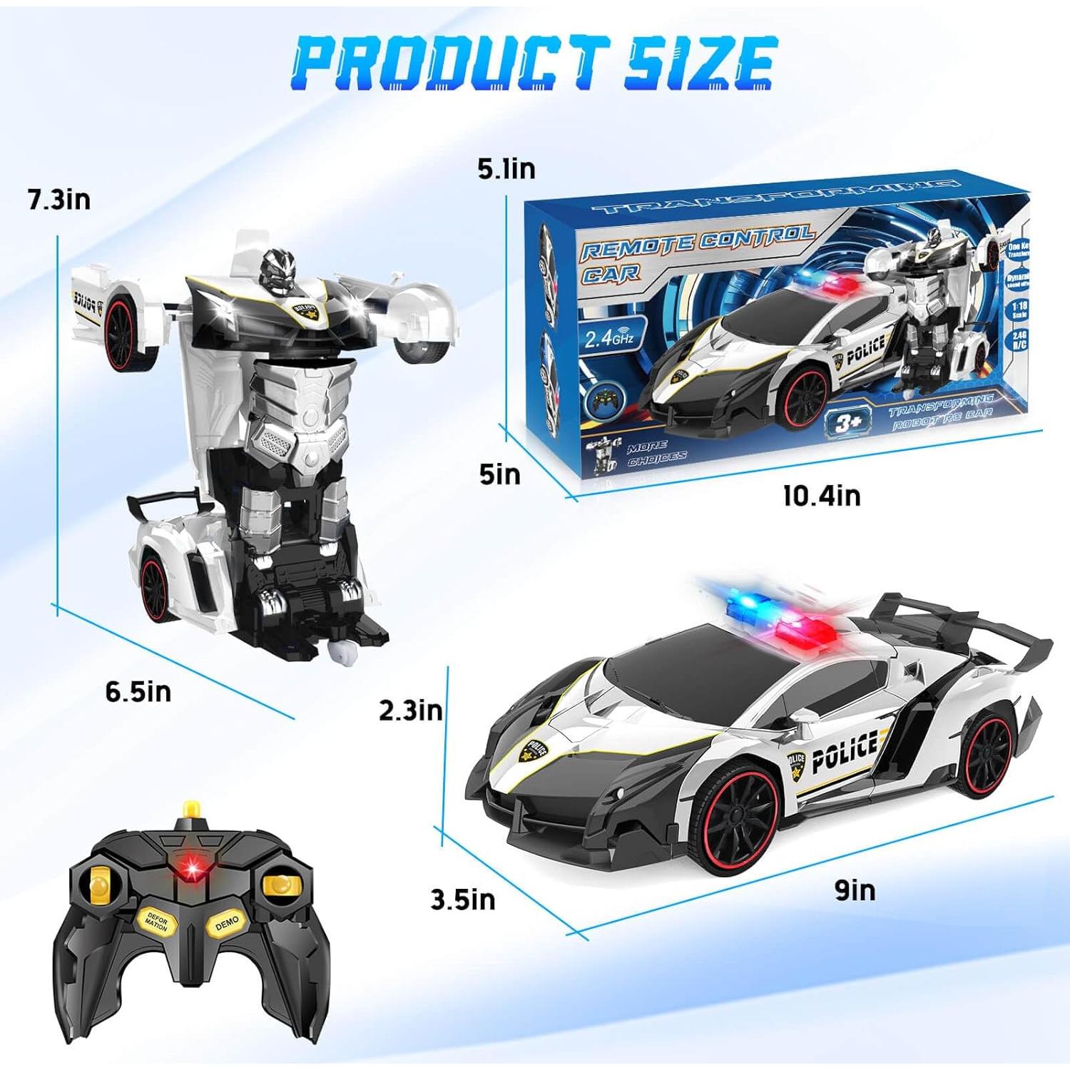 Coche de Control Remoto Dolanus 278 Transformable Robot Negro