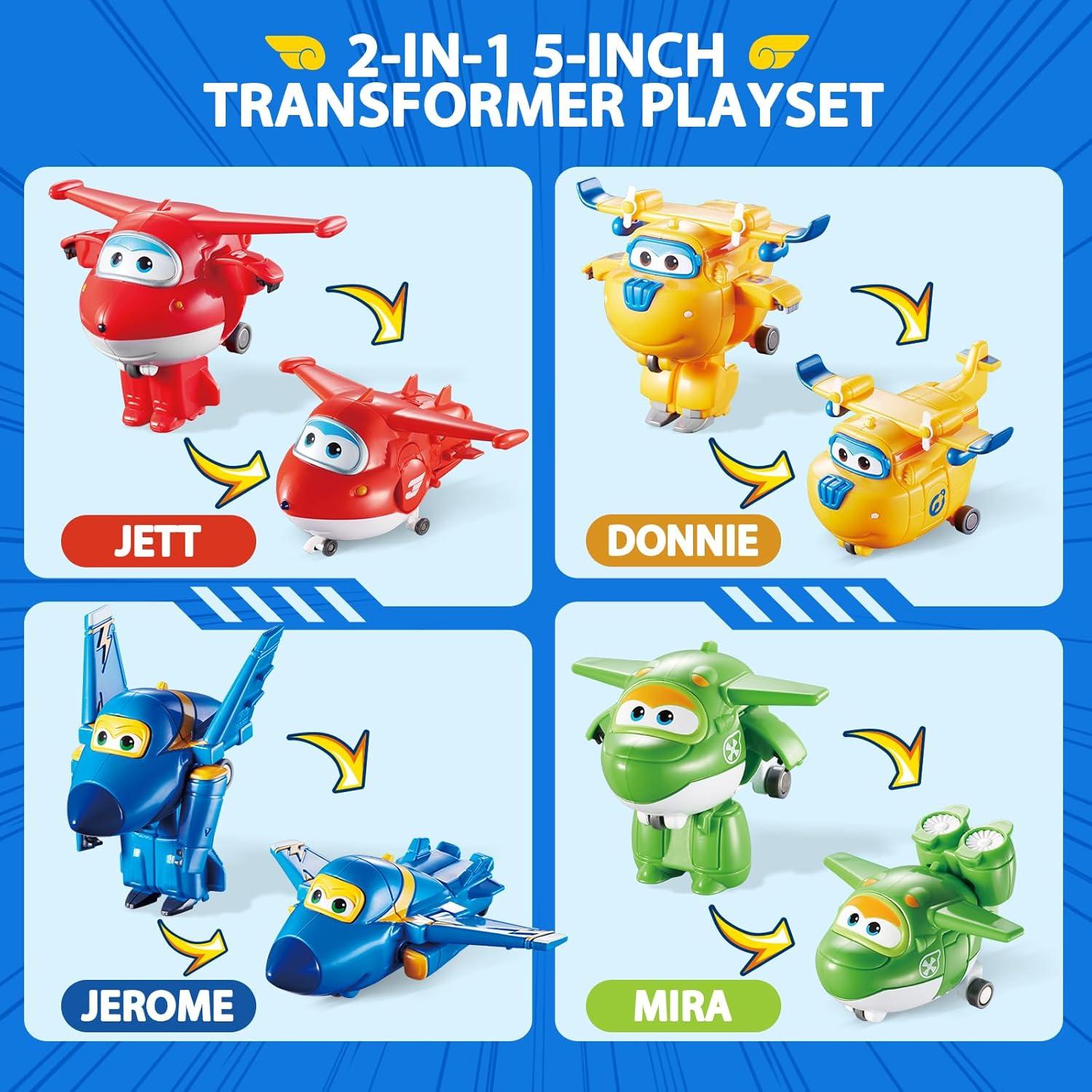 Super Wings Juguetes Transformadores 5" Auldey - 8 Figuras