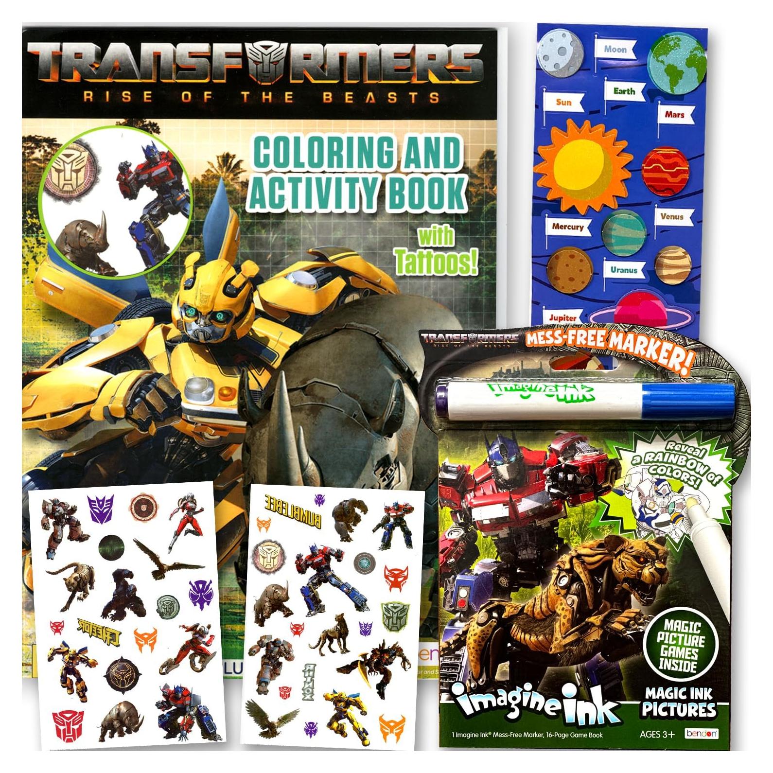 Conjunto de Colorear Transformers Bendon - Libro y Pegatinas 3D