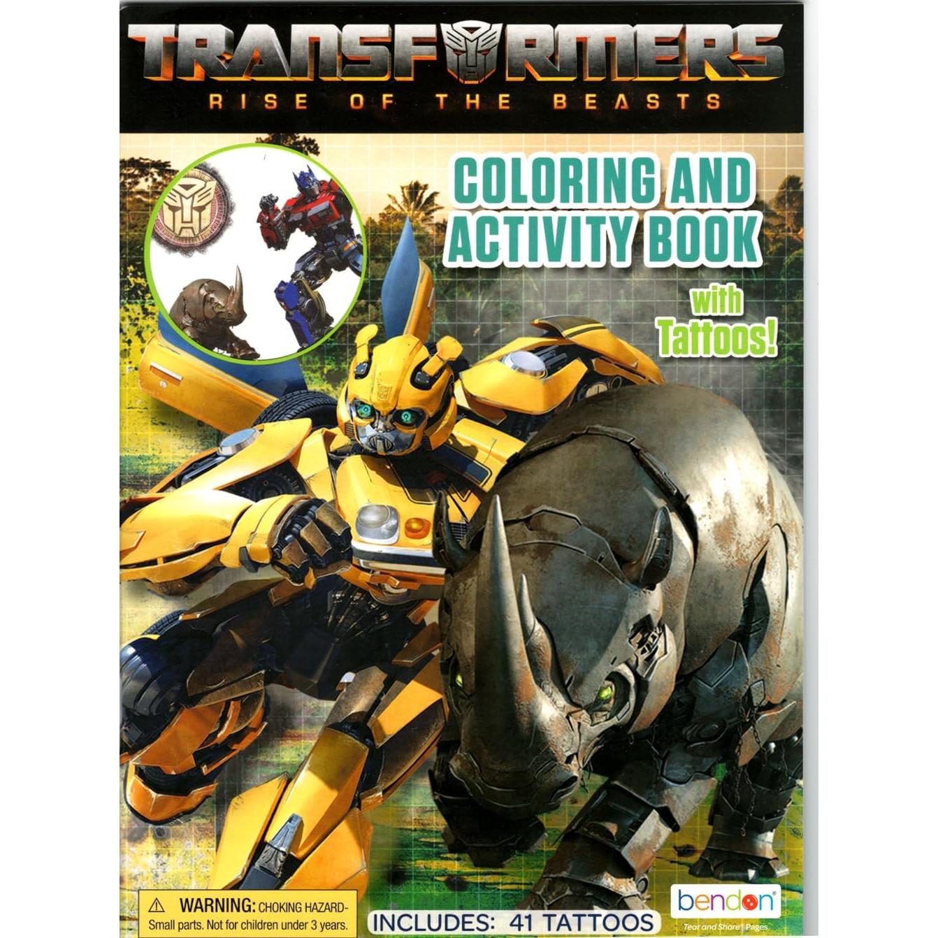 Conjunto de Colorear Transformers Bendon - Libro y Pegatinas 3D