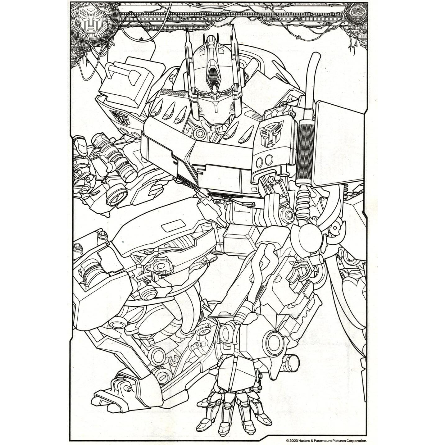 Conjunto de Colorear Transformers Bendon - Libro y Pegatinas 3D