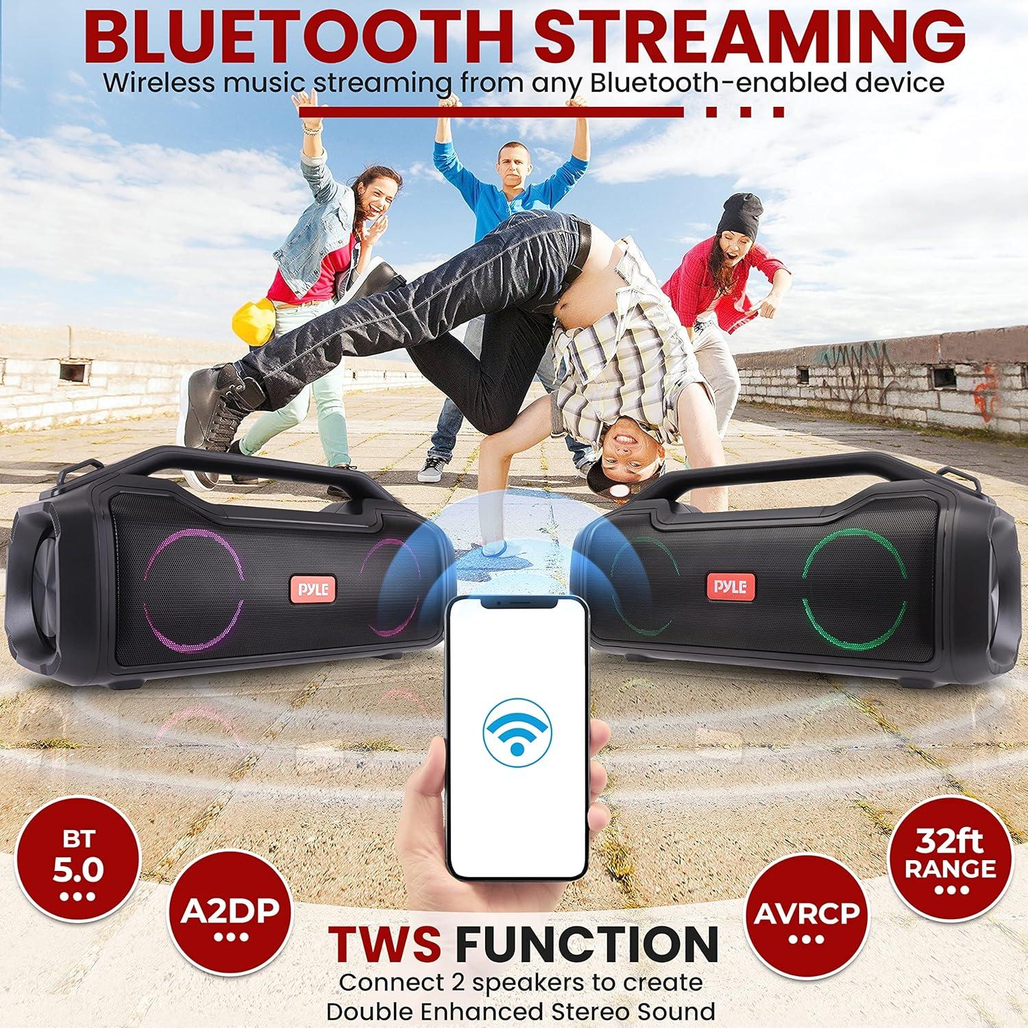 Altavoz Bluetooth Pyle USA Portátil 40W Impermeable IPX5