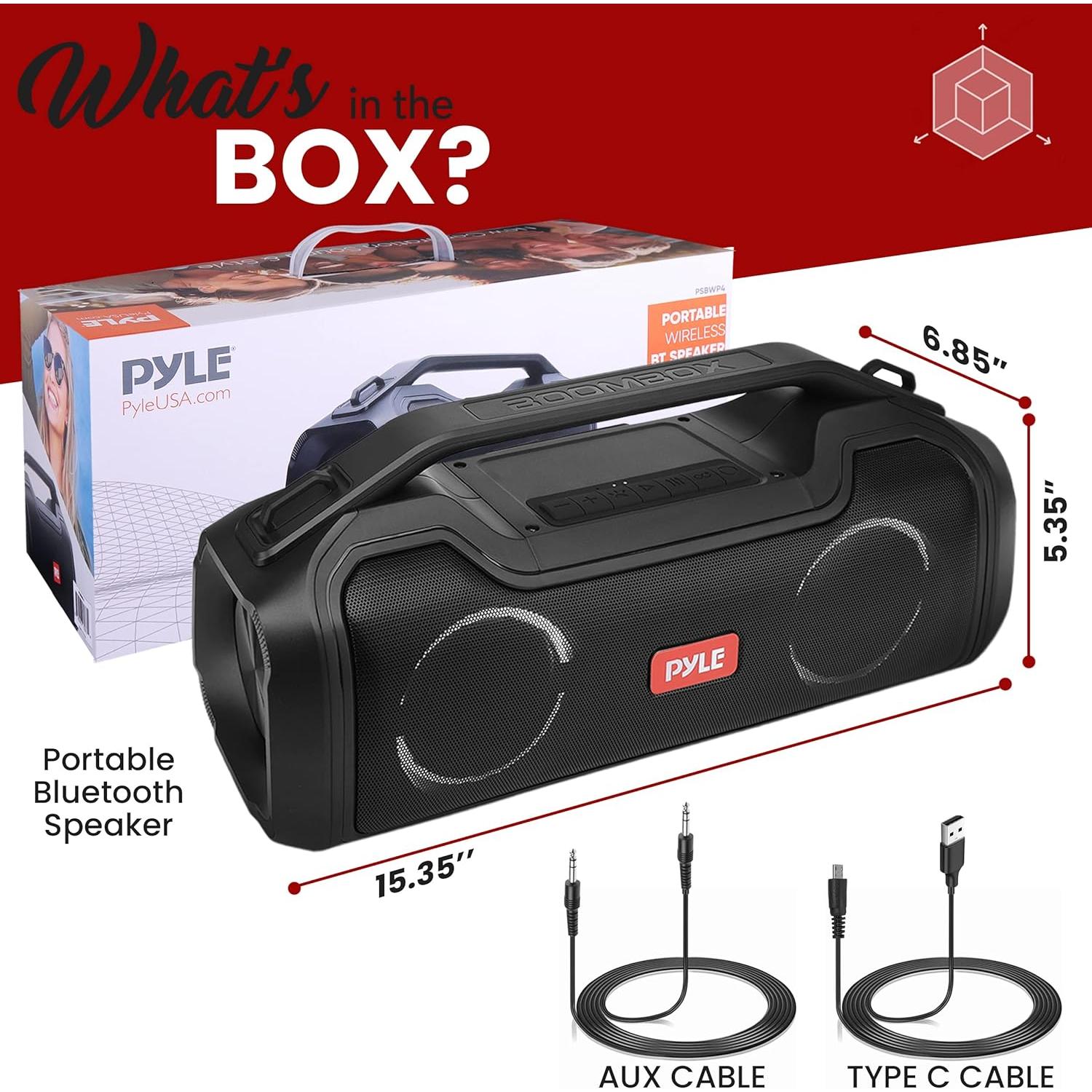 Altavoz Bluetooth Pyle USA Portátil 40W Impermeable IPX5