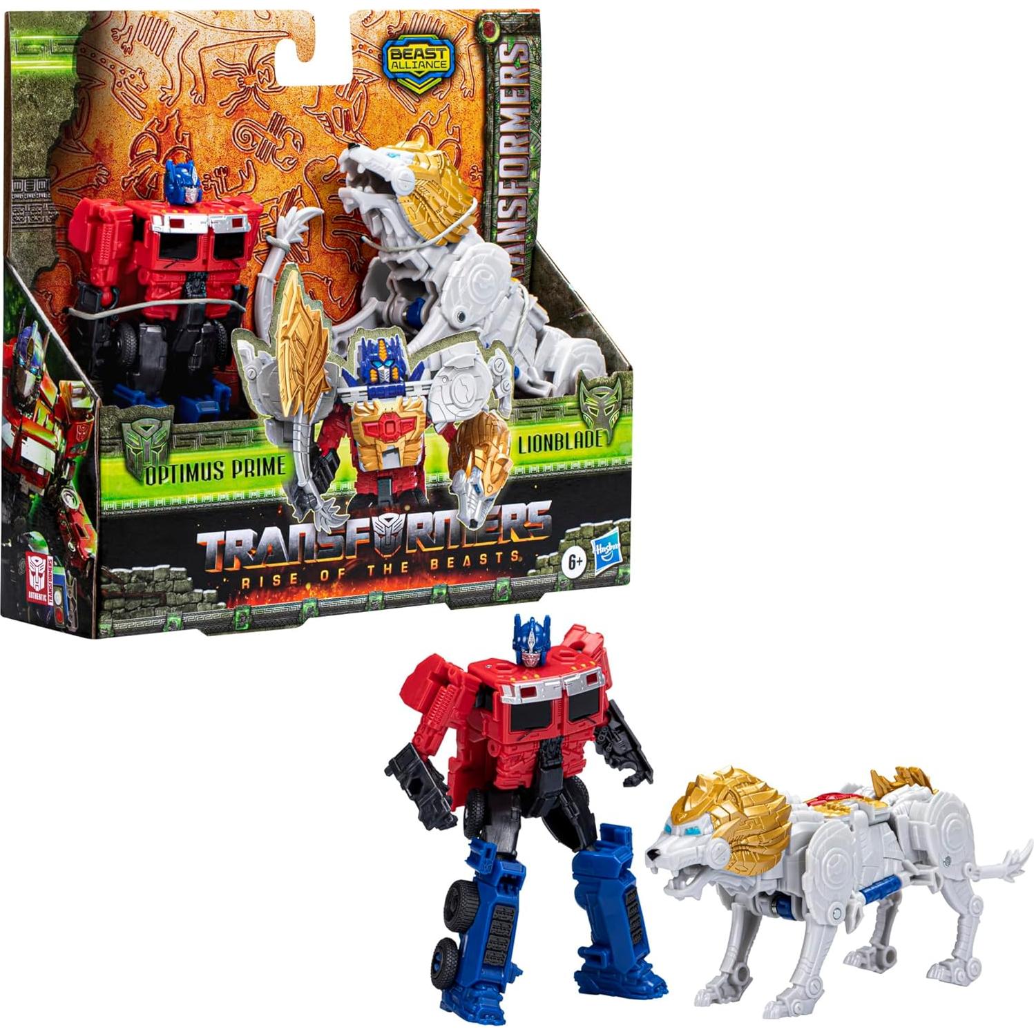 Transformers Alianza Bestia Optimus Prime y Lionblade 2-Pack