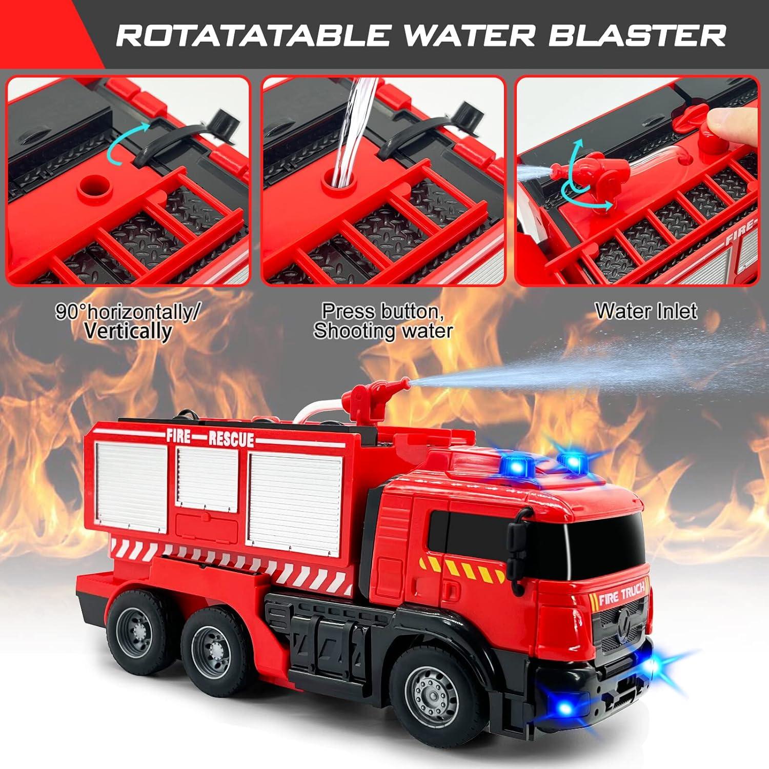 Camión de Bomberos RC LY con Rociador de Agua y 3 Mini Camiones