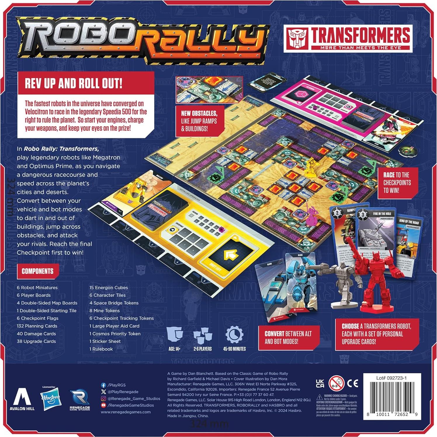 Juego de Mesa Robo Rally Transformers - Renegade Game Studios, 2-6 Jugadores, 45-90 Min
