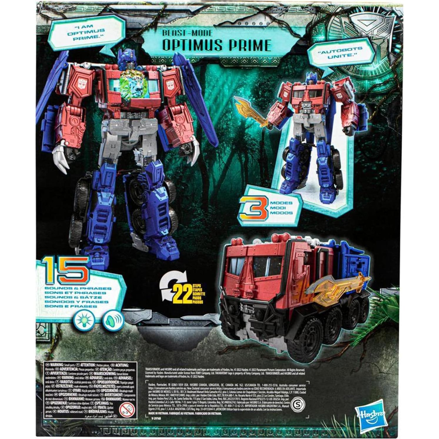 Juguete Optimus Prime Modo Bestia Hasbro 25.4 cm Luz y Sonido