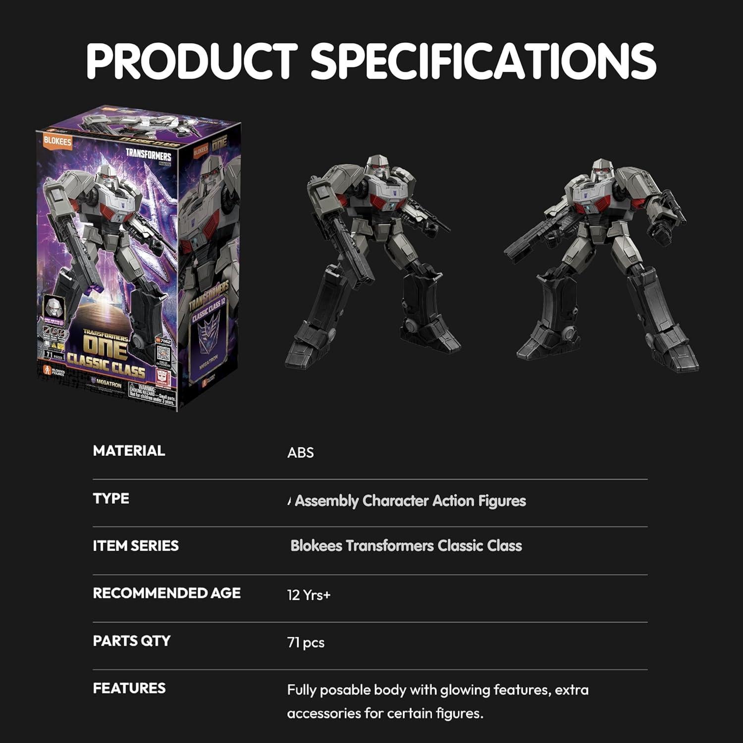 Figura Megatron Transformers Clase Clásica 12 años+