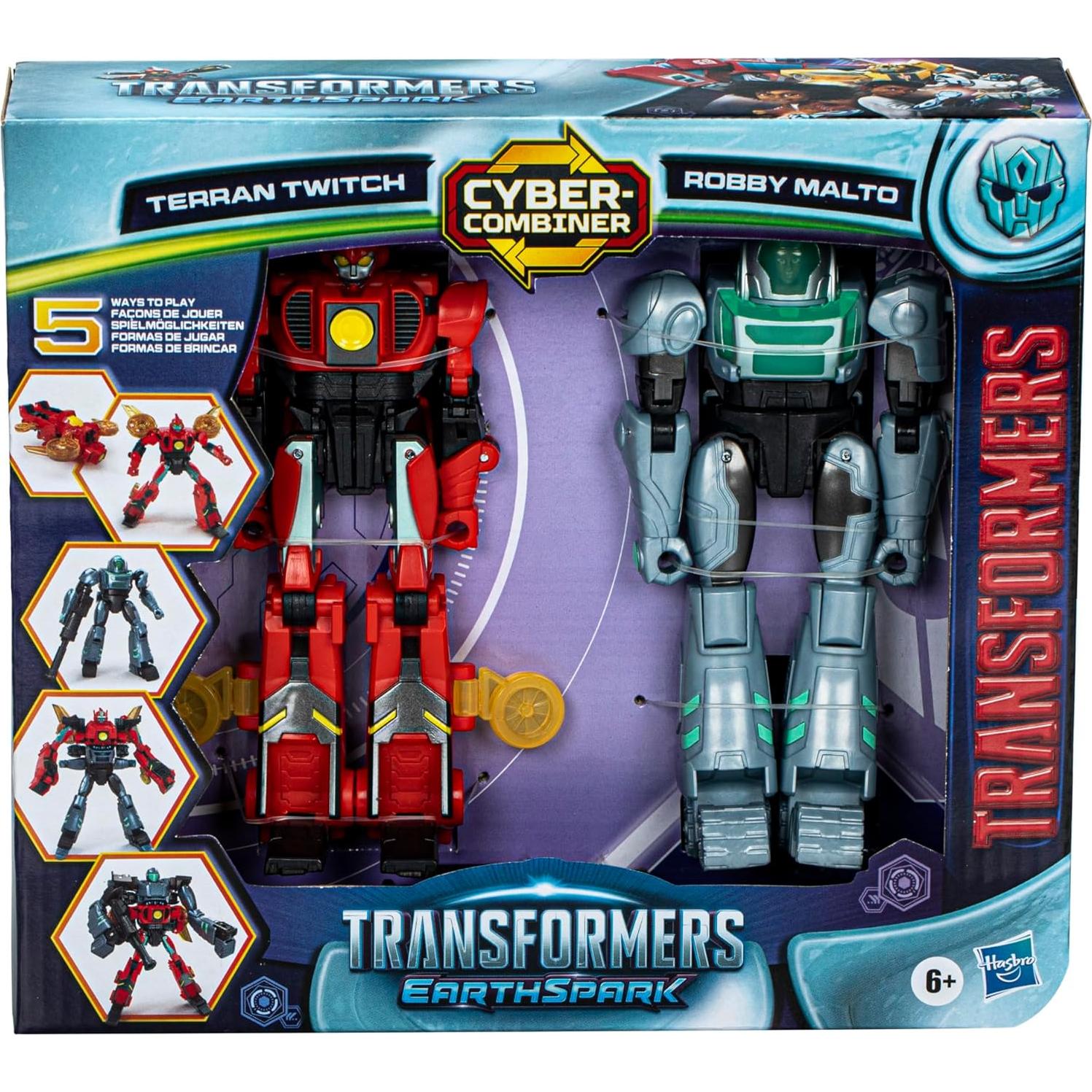 Transformers EarthSpark Cyber-Combiner Hasbro Terran Twitch y Robby Malto