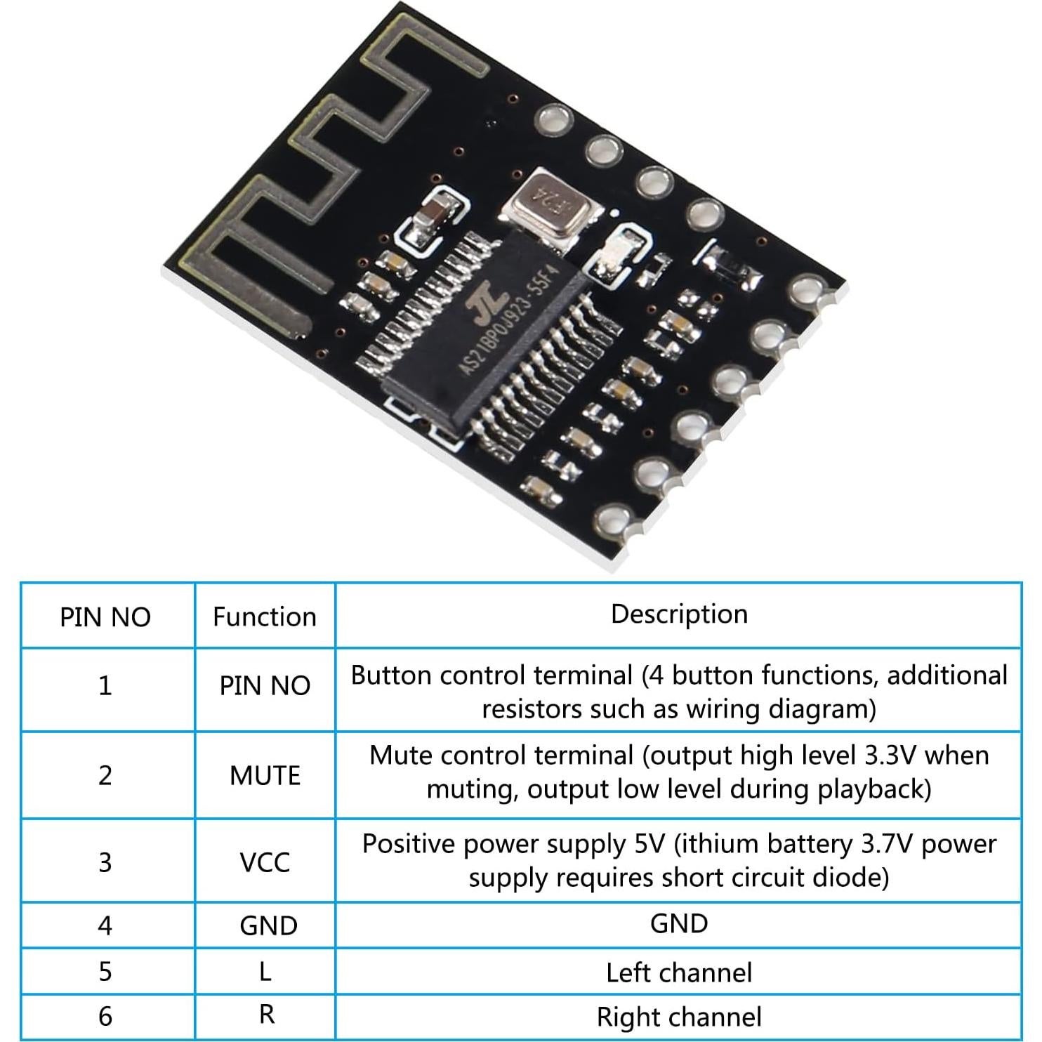 Placa Decodificadora MP3 Bluetooth 4.2 QCCAN M18 Inalámbrica