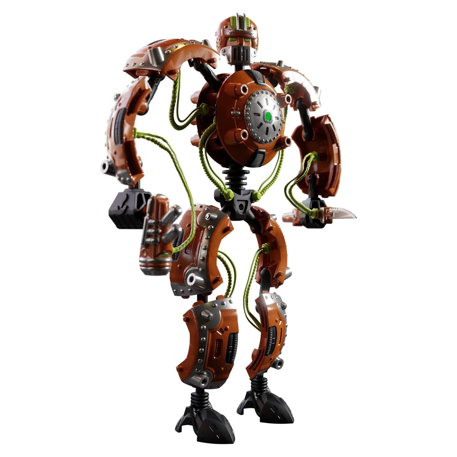 Giga Bots - SCRAPBOT | Energy Core Transforms Into 13 Inch Action Figure | Chief Builder & Mechanic | Unique Toy Combat Attachments and Skills | Includes 33 Buildable Pieces