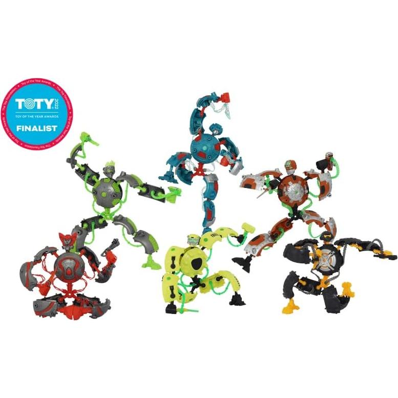 Giga Bots - SCRAPBOT | Energy Core Transforms Into 13 Inch Action Figure | Chief Builder & Mechanic | Unique Toy Combat Attachments and Skills | Includes 33 Buildable Pieces