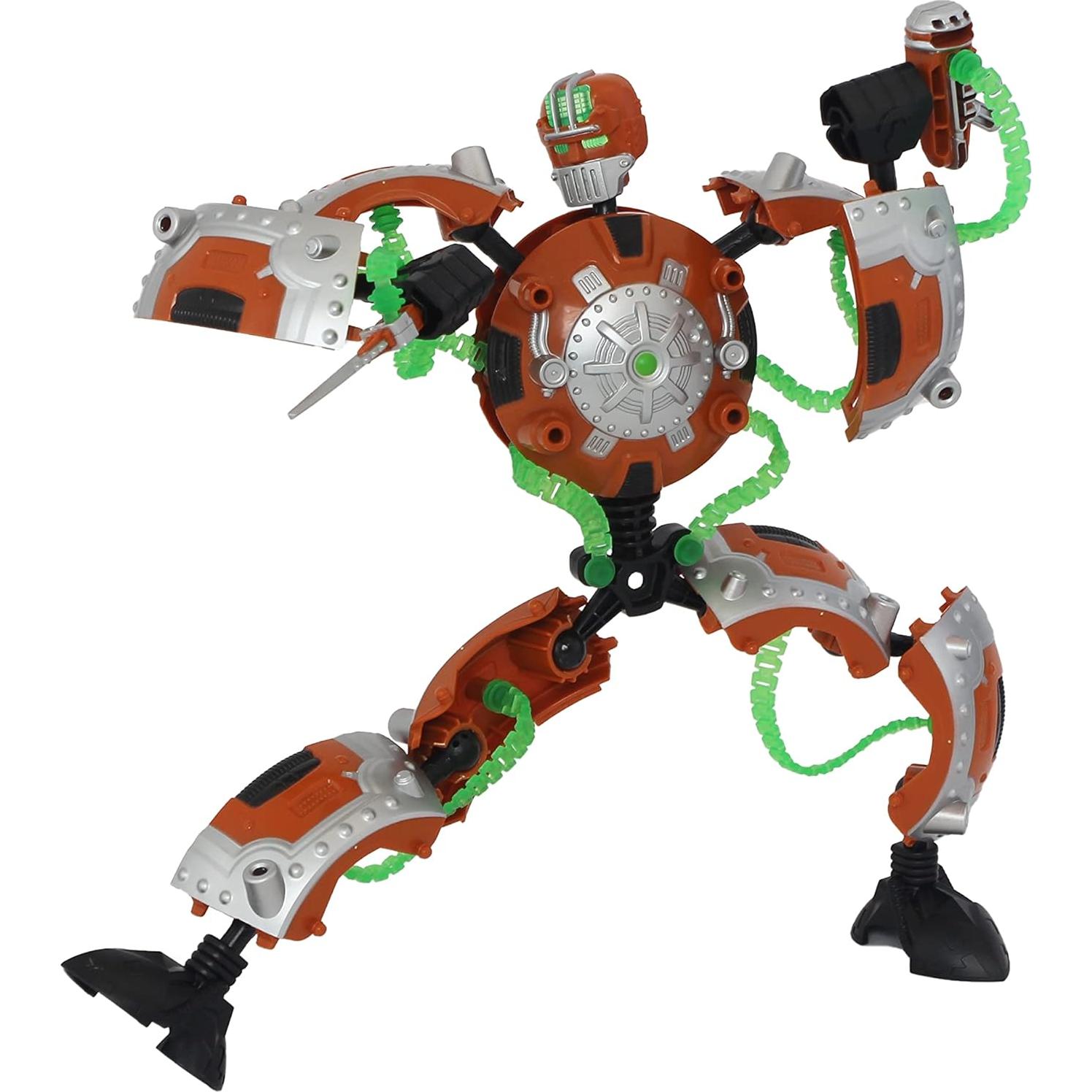Giga Bots - SCRAPBOT | Energy Core Transforms Into 13 Inch Action Figure | Chief Builder & Mechanic | Unique Toy Combat Attachments and Skills | Includes 33 Buildable Pieces